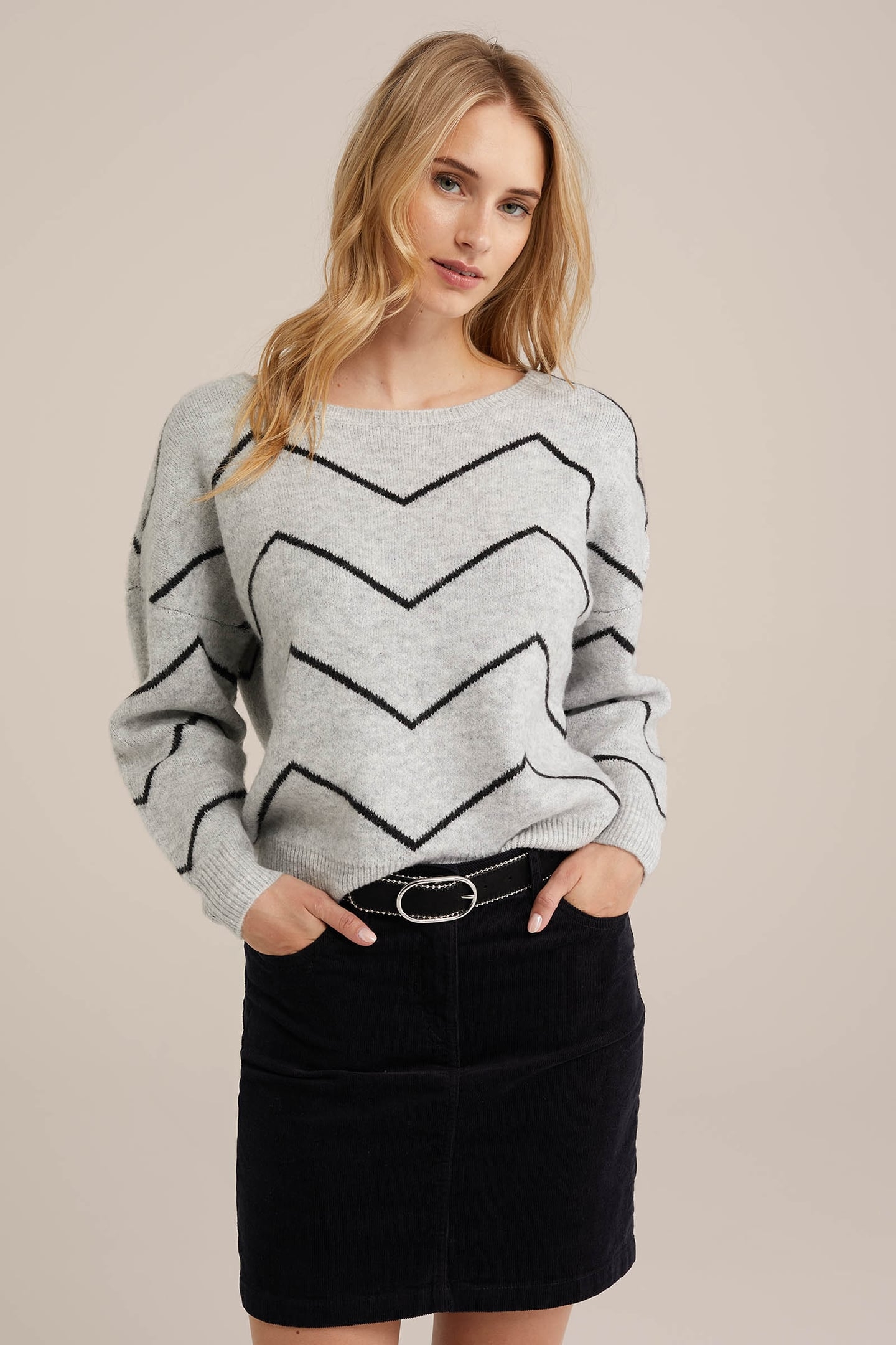 KNITTED PULLOVER LIGHT GREY 1