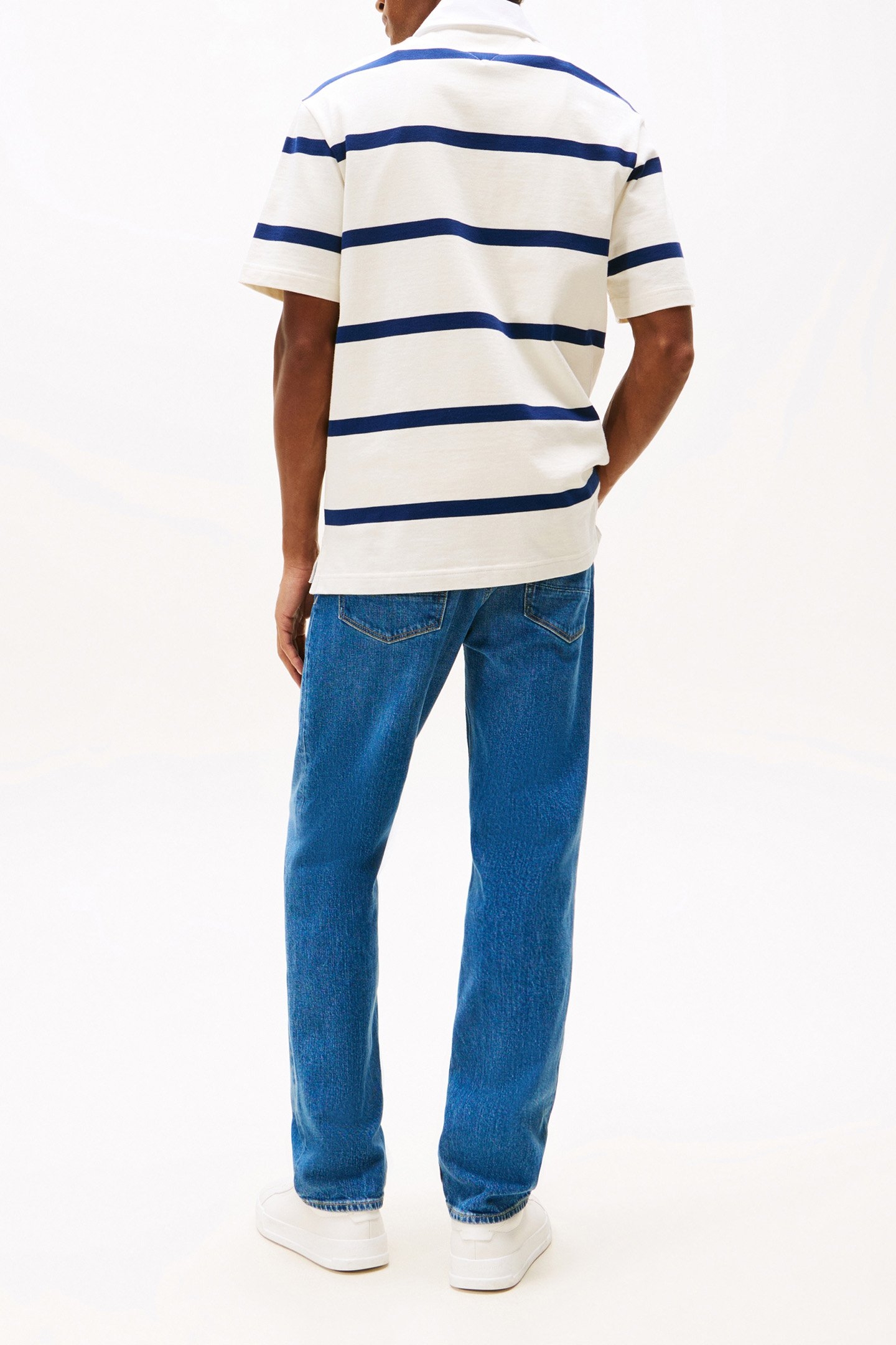 S/S RUGBY POLO CLASSIC FIT NAVY/IVORY PETAL 3