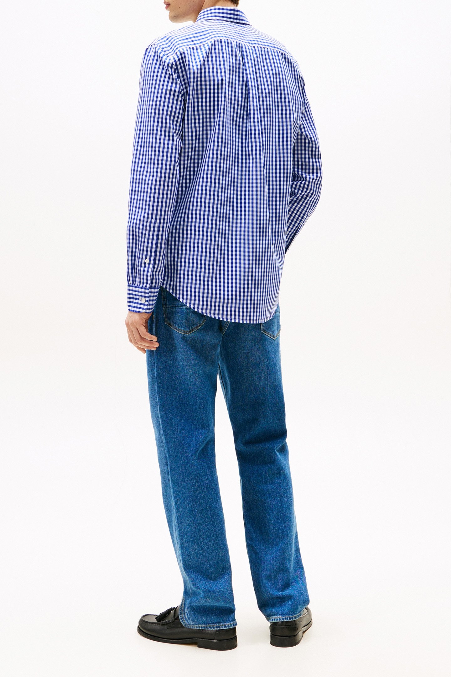 FLEX POPLIN GINGHAM LONG SLEEVE SHIRT REGULAR FIT BLUE 3