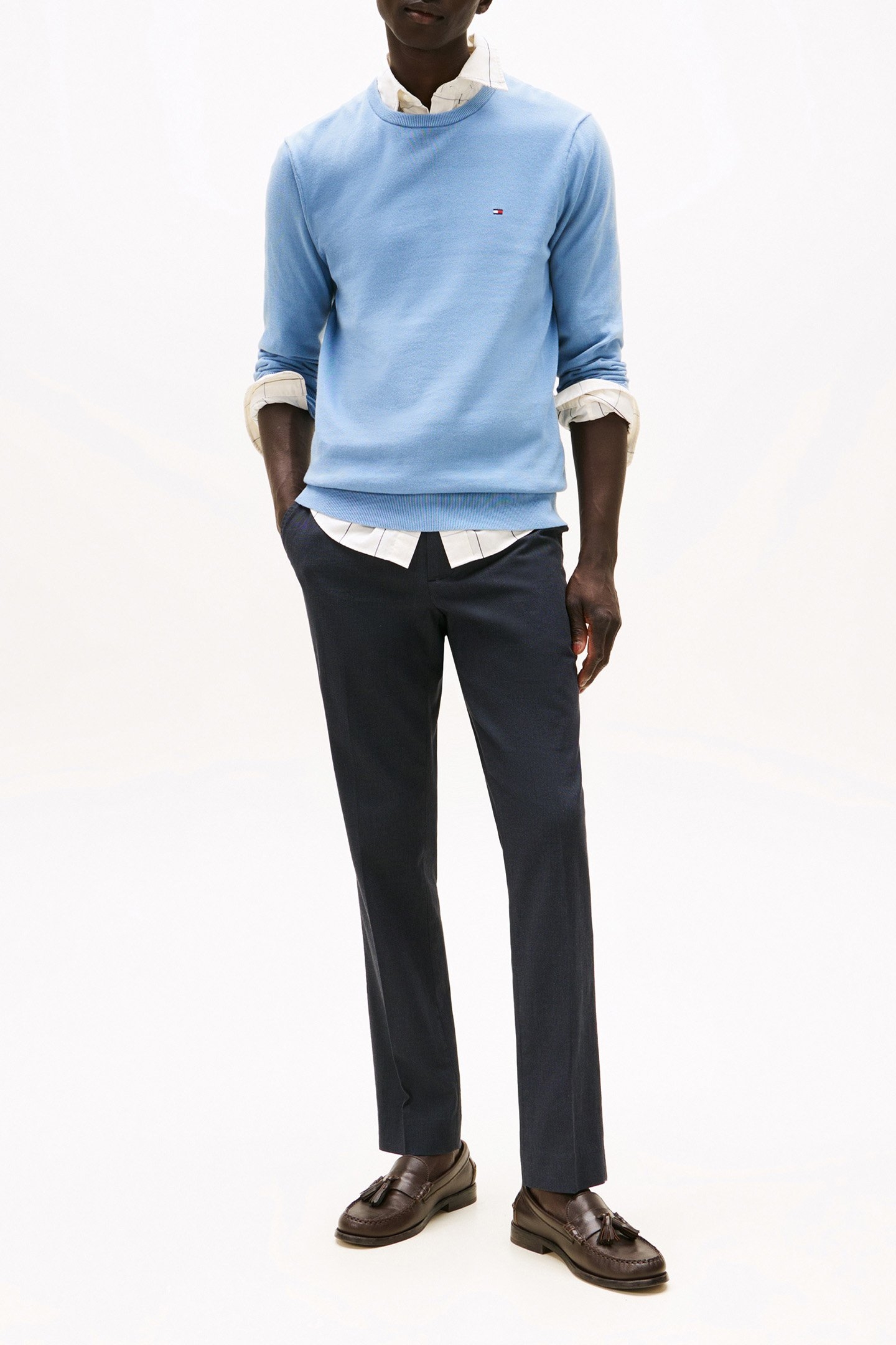 ESSENTIAL ROUND-NECK SWEATER REGULAR FIT CREW NAVY BLUE 2