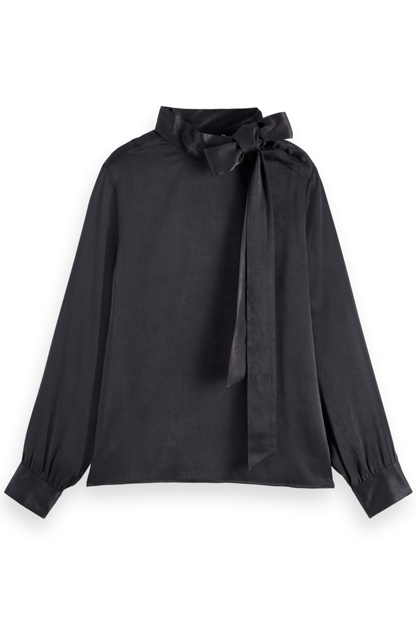 BOW NECK TOP EVENING BLACK 1