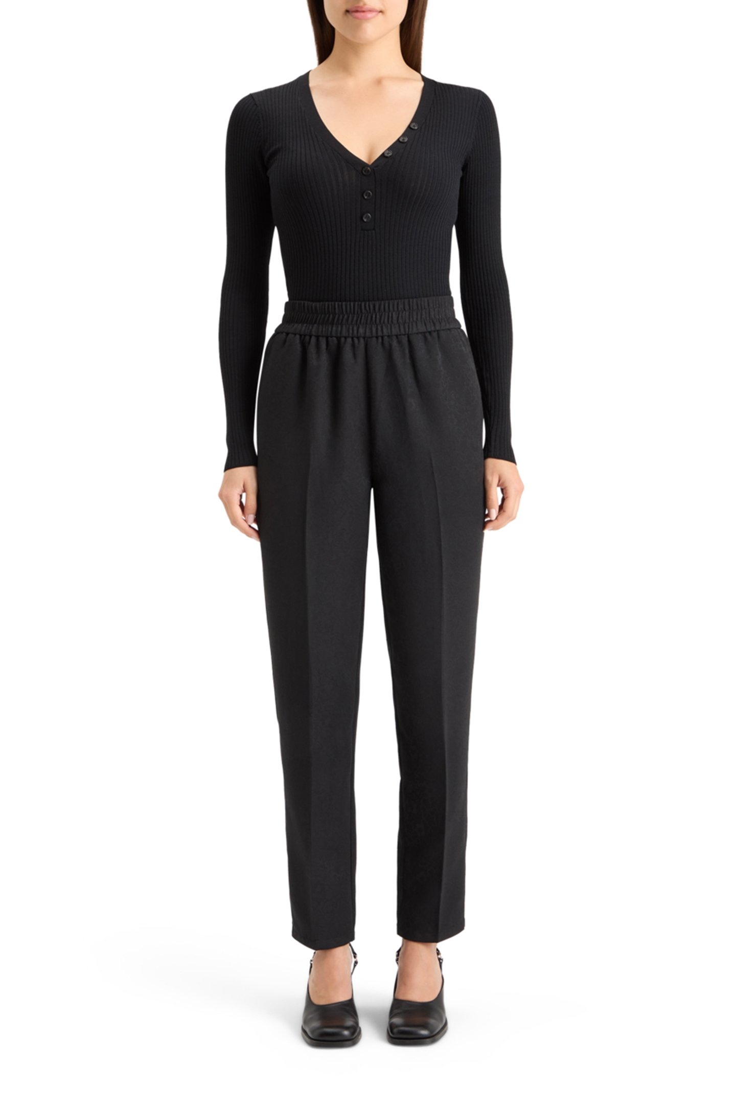 RIBBED FITTED PULLOVER EVENING BLACK 3