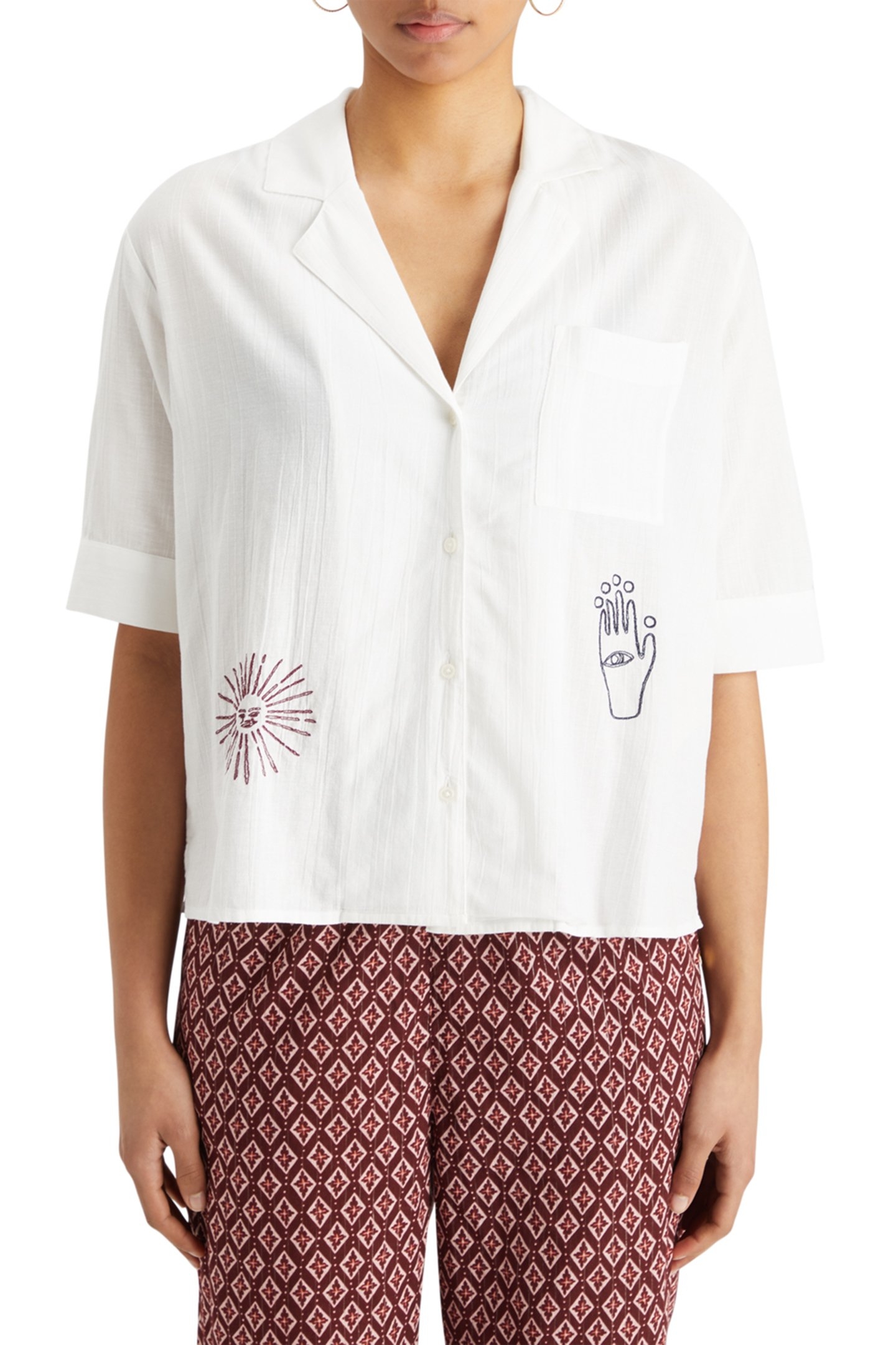 SS SHIRT WITH EMBROIDERY WHITE 1