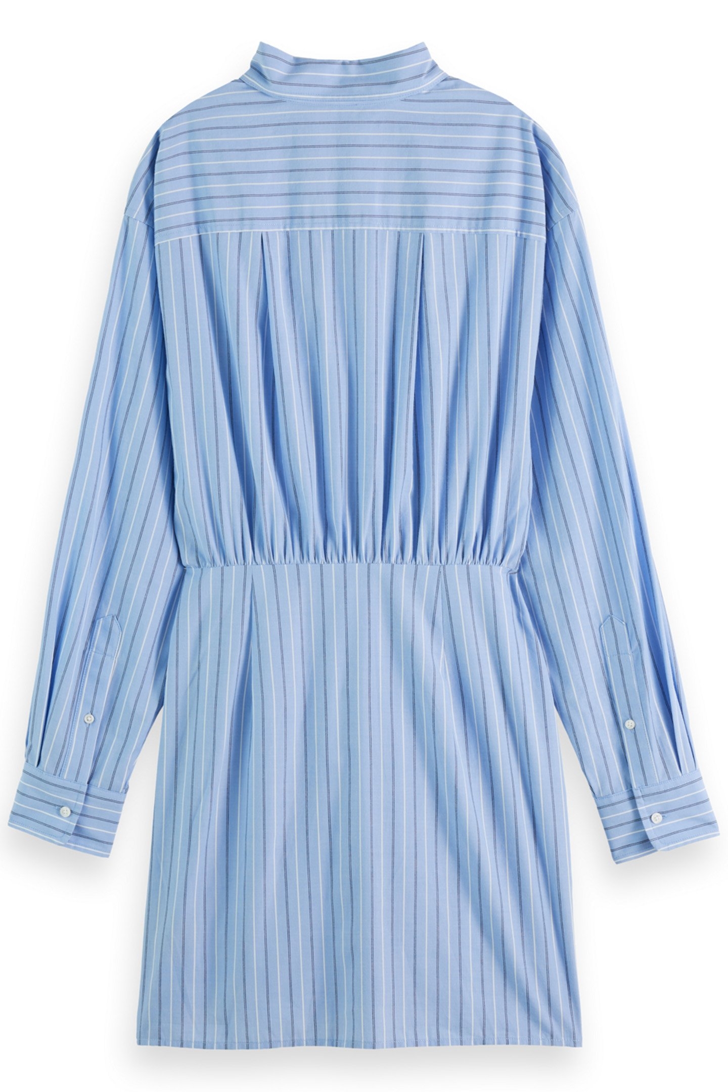 MINI POPLIN WRAP DRESS MYSTIC BLUE STRIPE 4