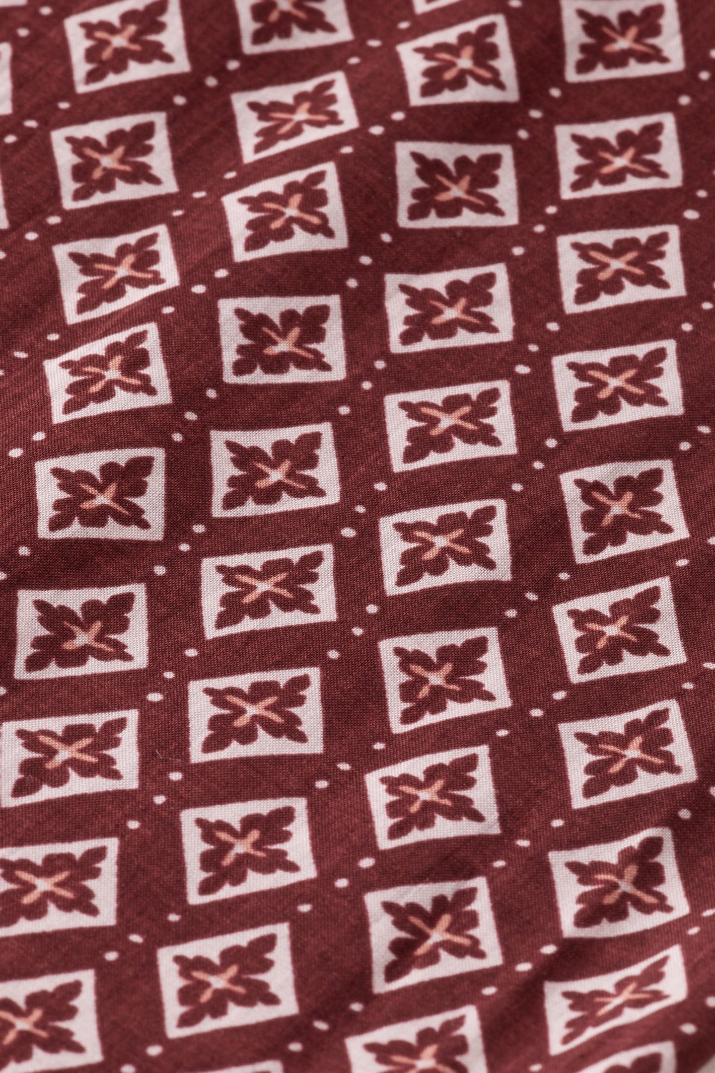 MAXI DRESS WITH SMOCK GEO FLOWER BORDEAUX 7