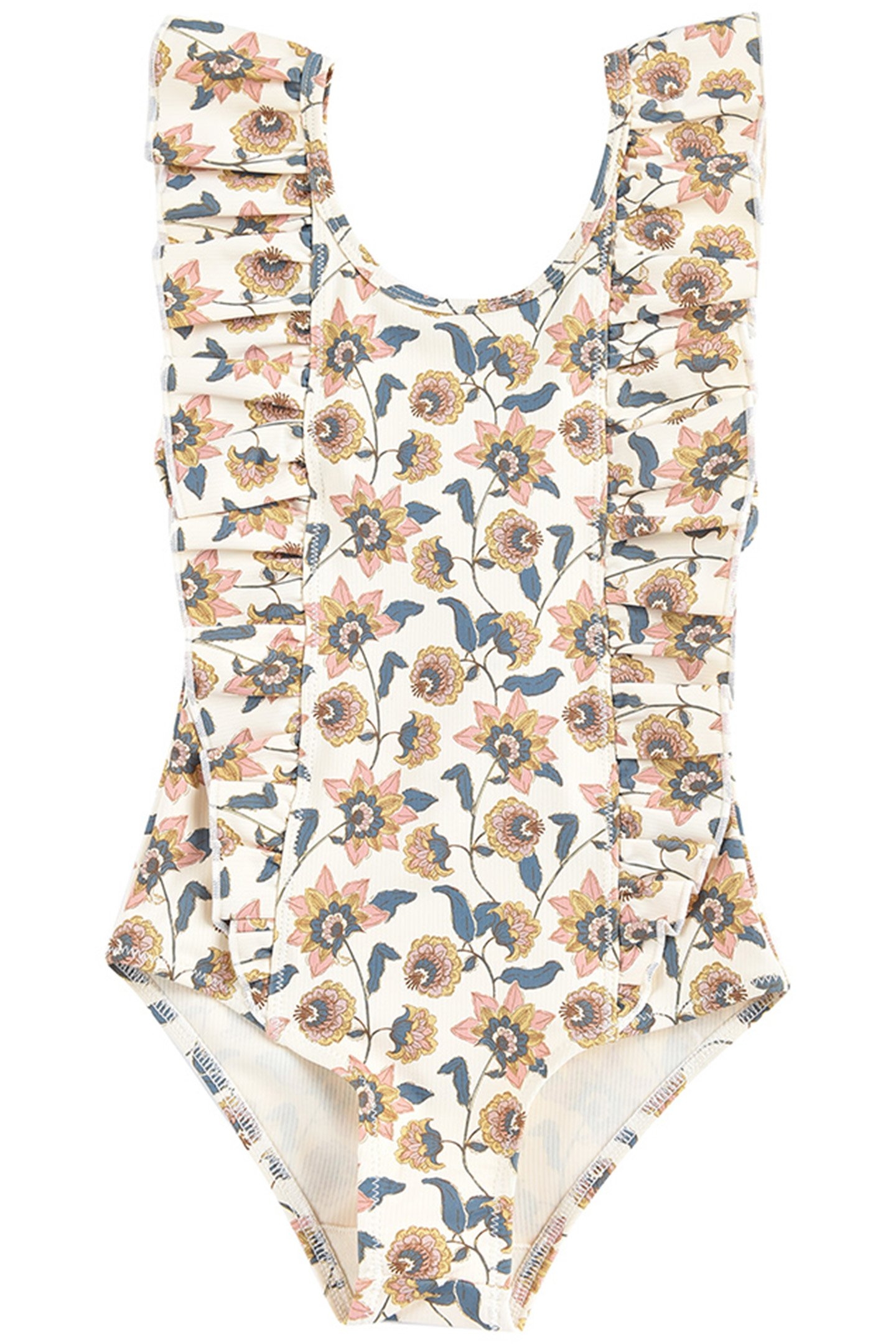 BATHING SUIT MOSILLOS CREAM FLOWERS 2