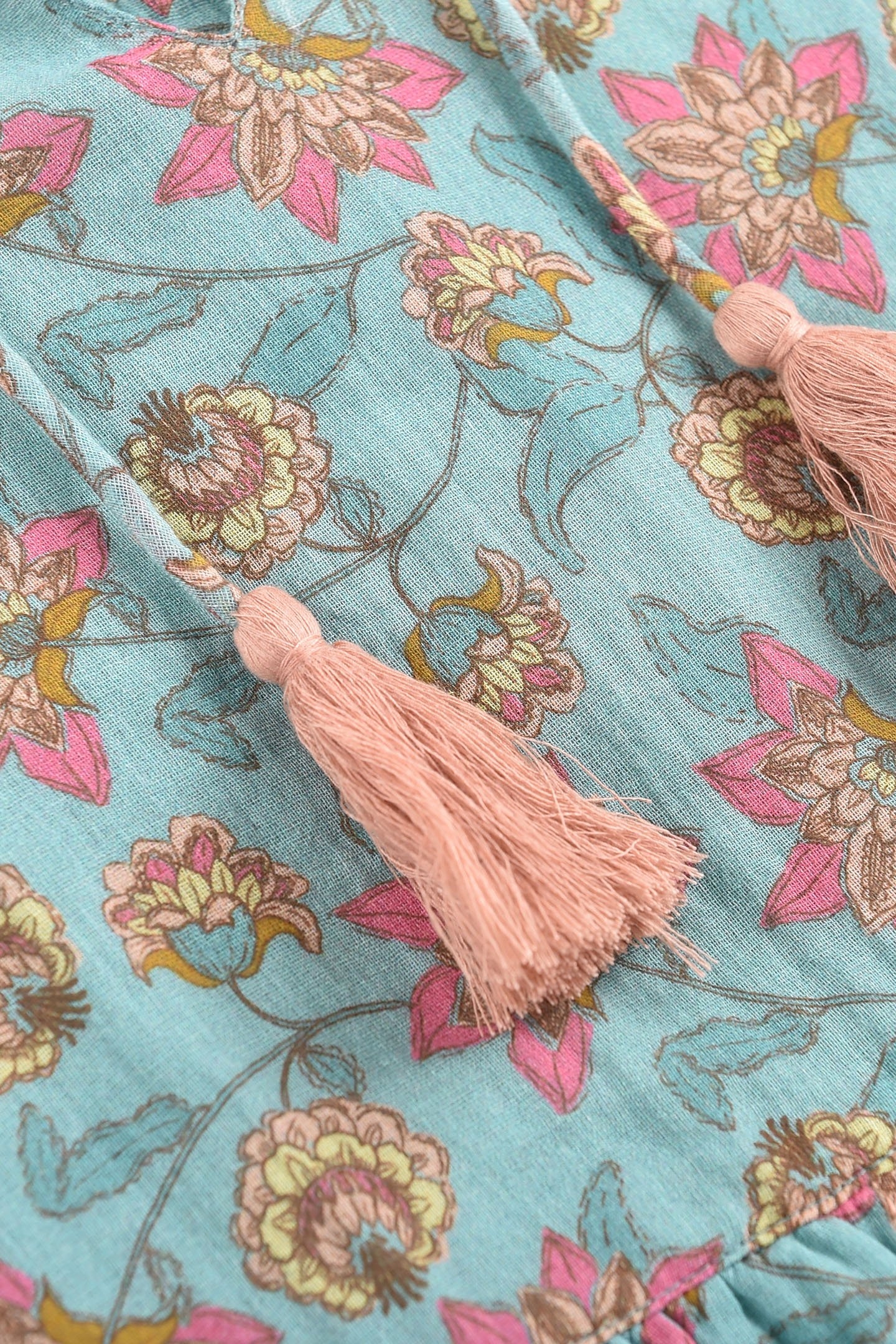 JUMPSUIT MAYALIA TURQUOISE FLOWERS 5