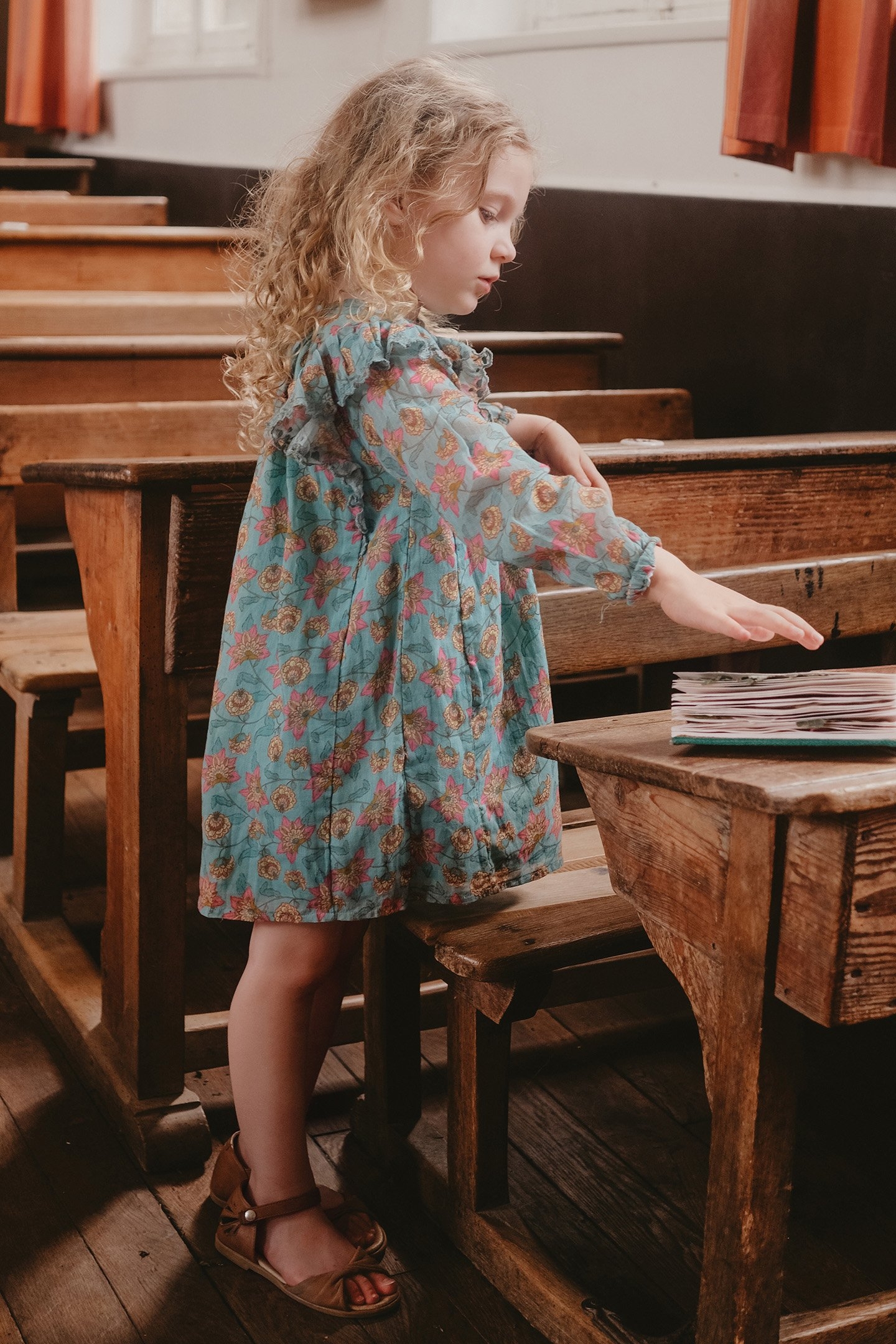 DRESS BISIALI TURQUOISE FLOWERS 4