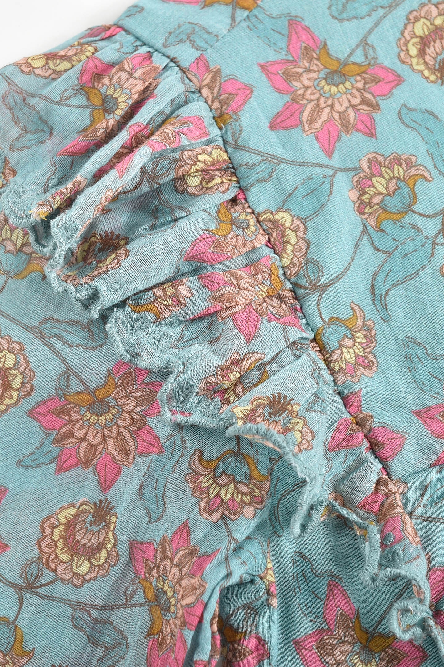 DRESS BISIALI TURQUOISE FLOWERS 8
