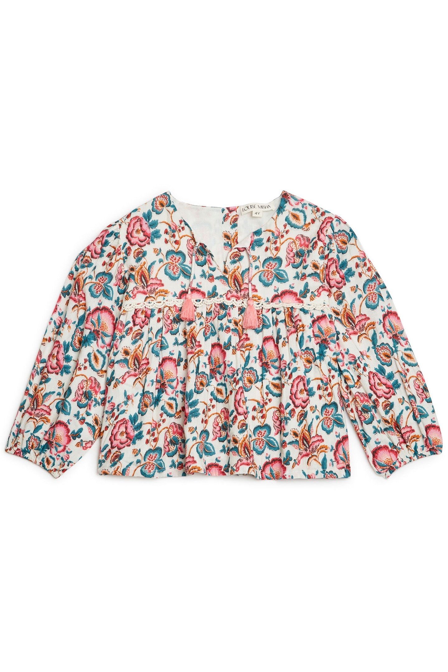 BLOUSE VALLY CREAM INDIAN FLOWERS 3