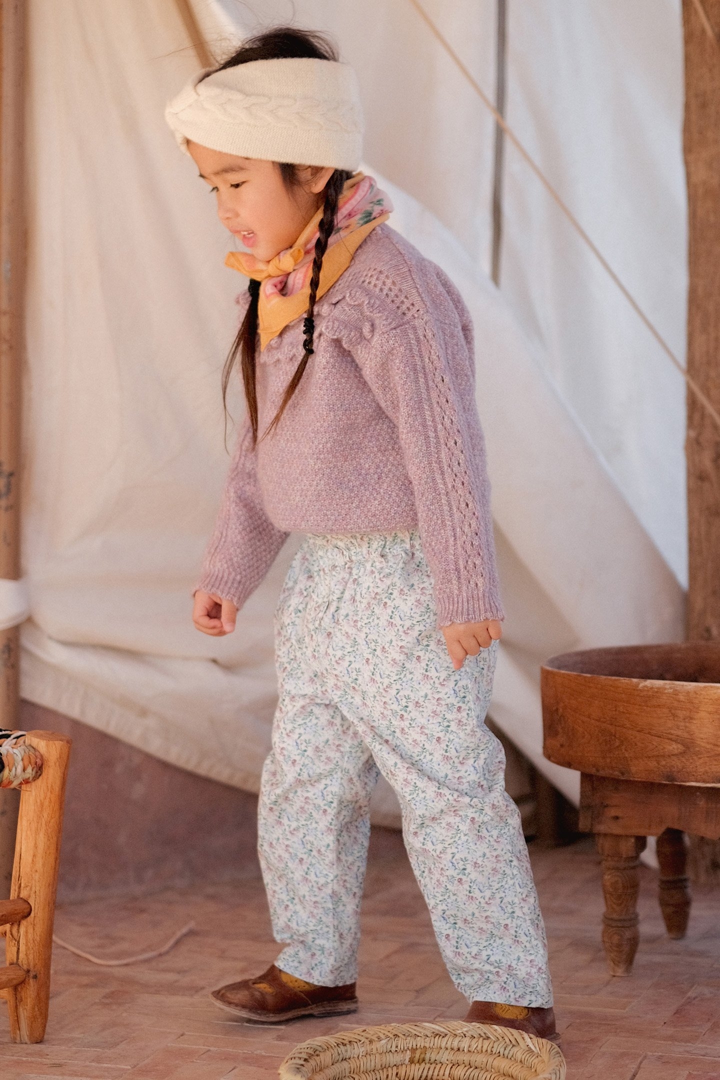 PANTS NIMA CREAM RETRO PANSY 1