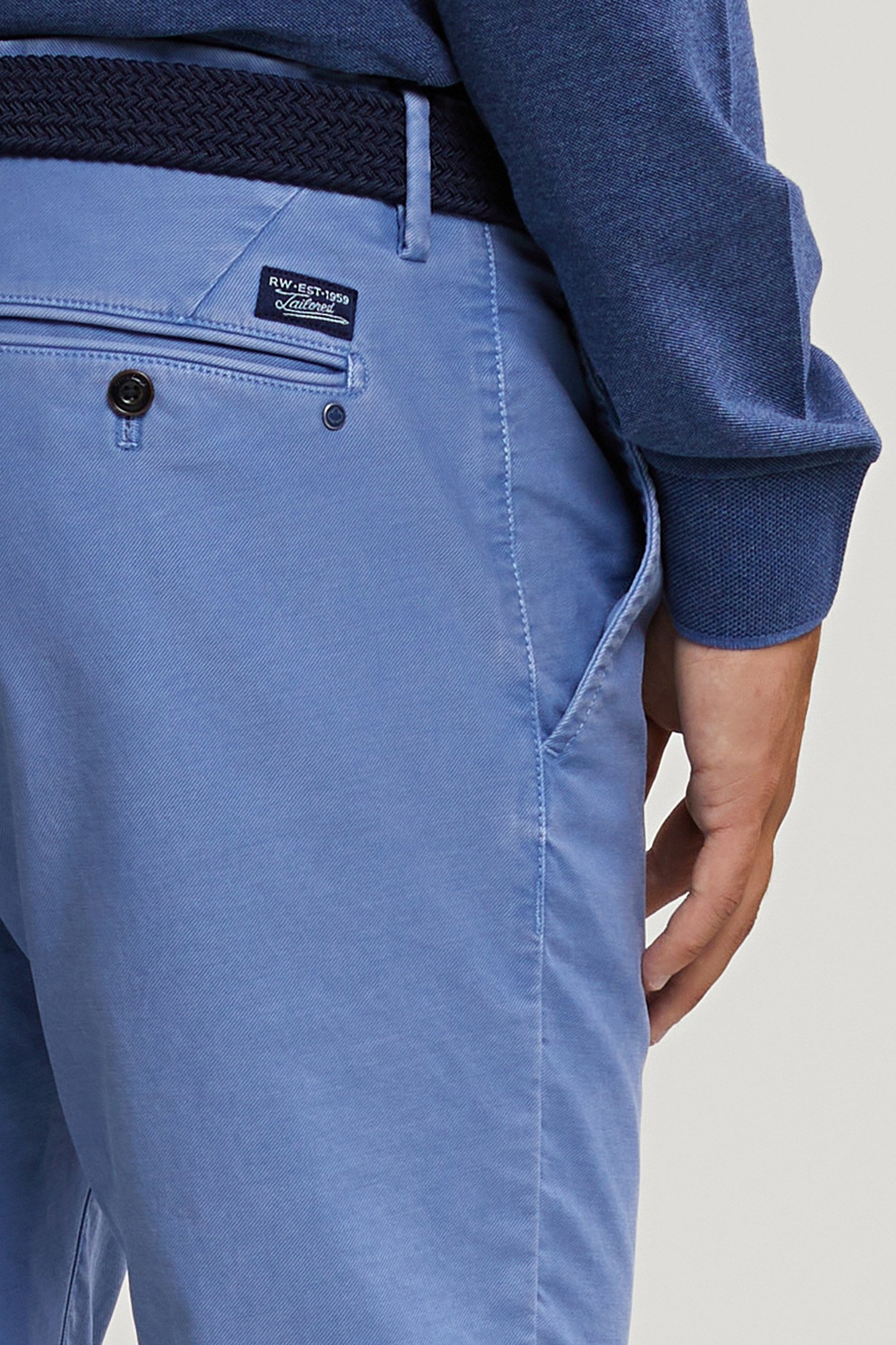 SLIM FIT BASIC CHINO PANTS COLORADO BLUE 4