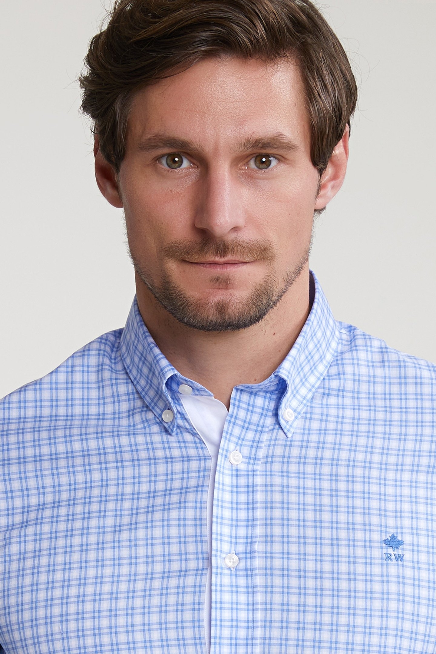 CUSTOM FIT CHECKED SHIRT BLUE/WHITE 4