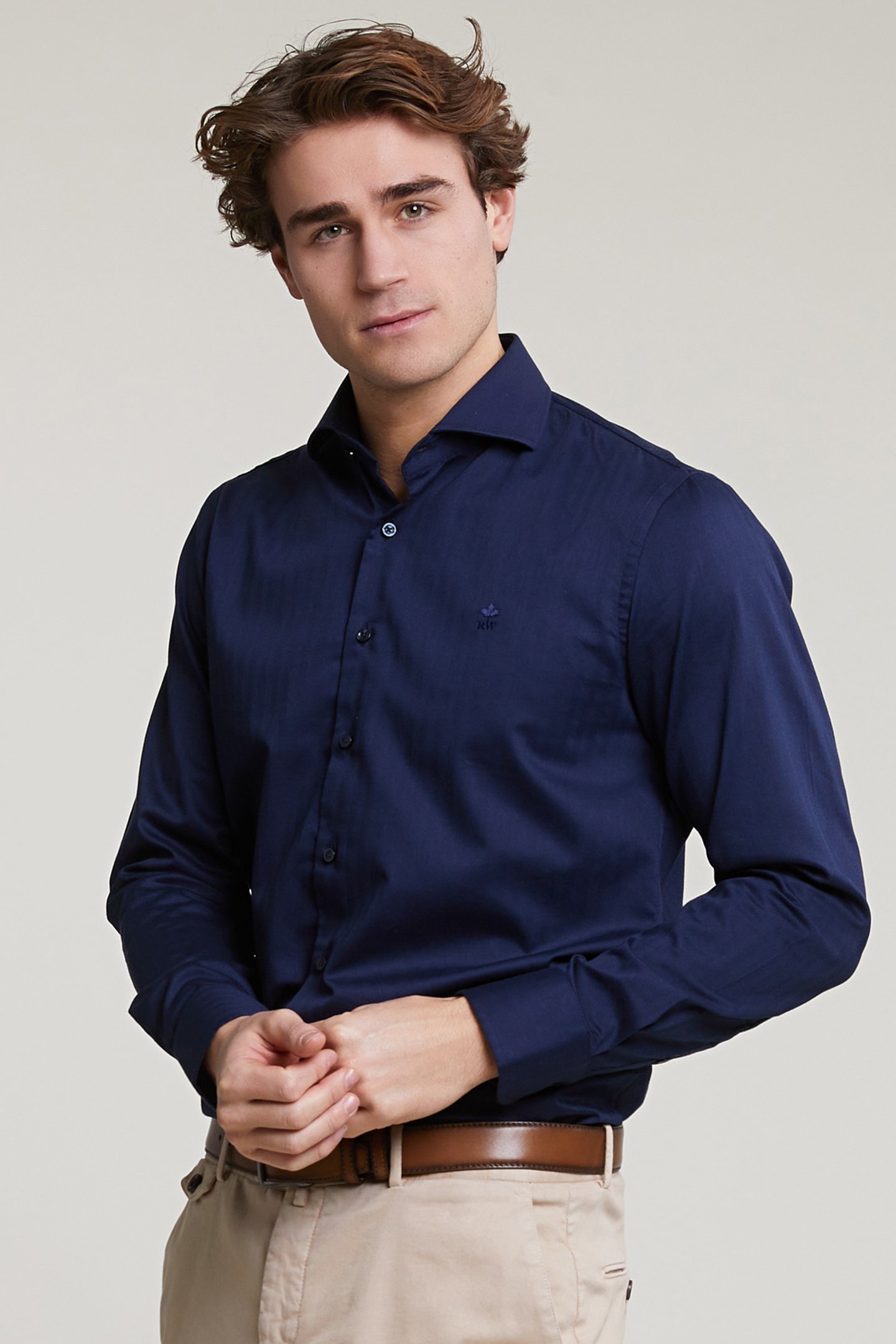 CUSTOM FIT UNI STRETCH SHIRT BLUE 1