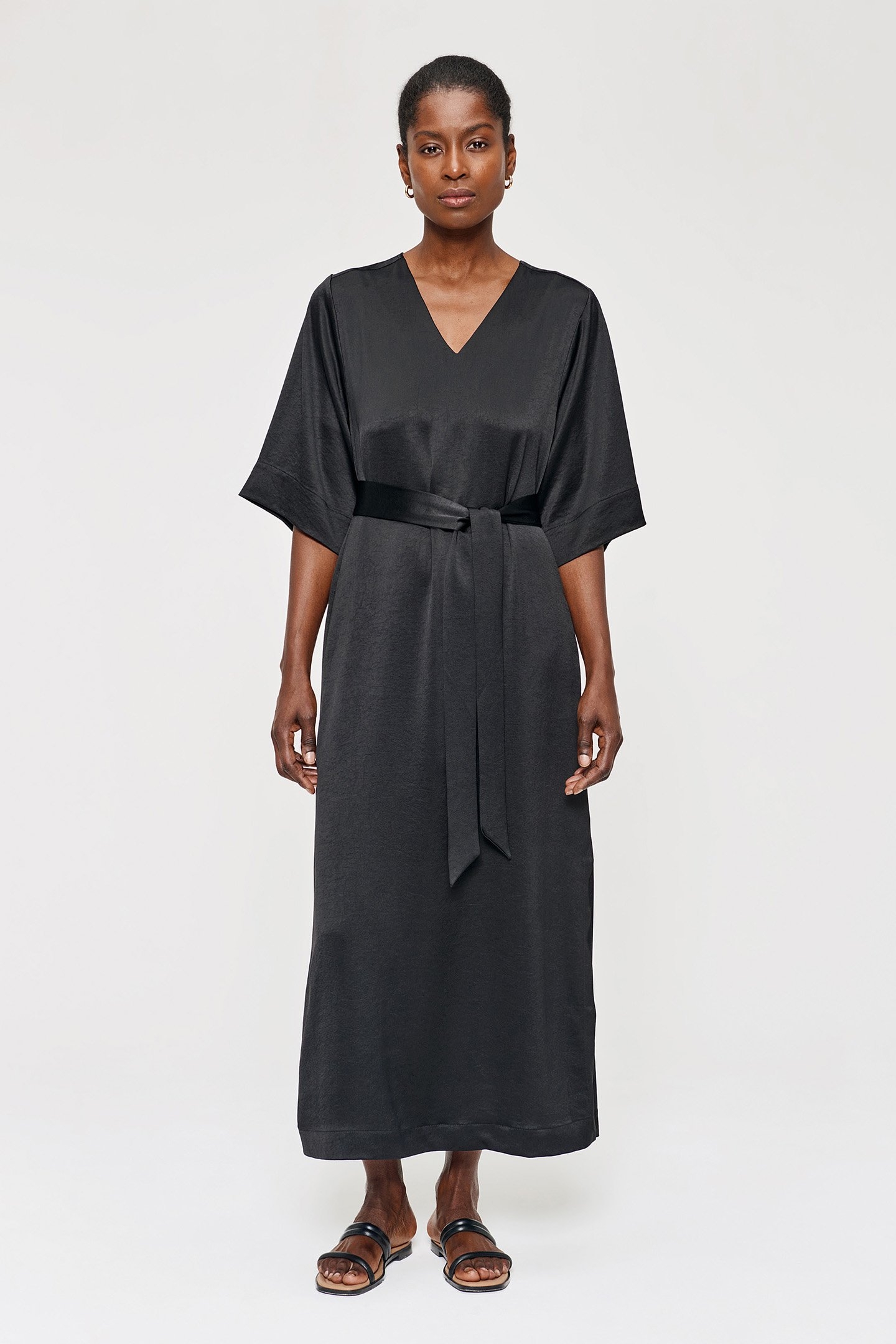 SATIN T-SHIRT DRESS BLACK 3