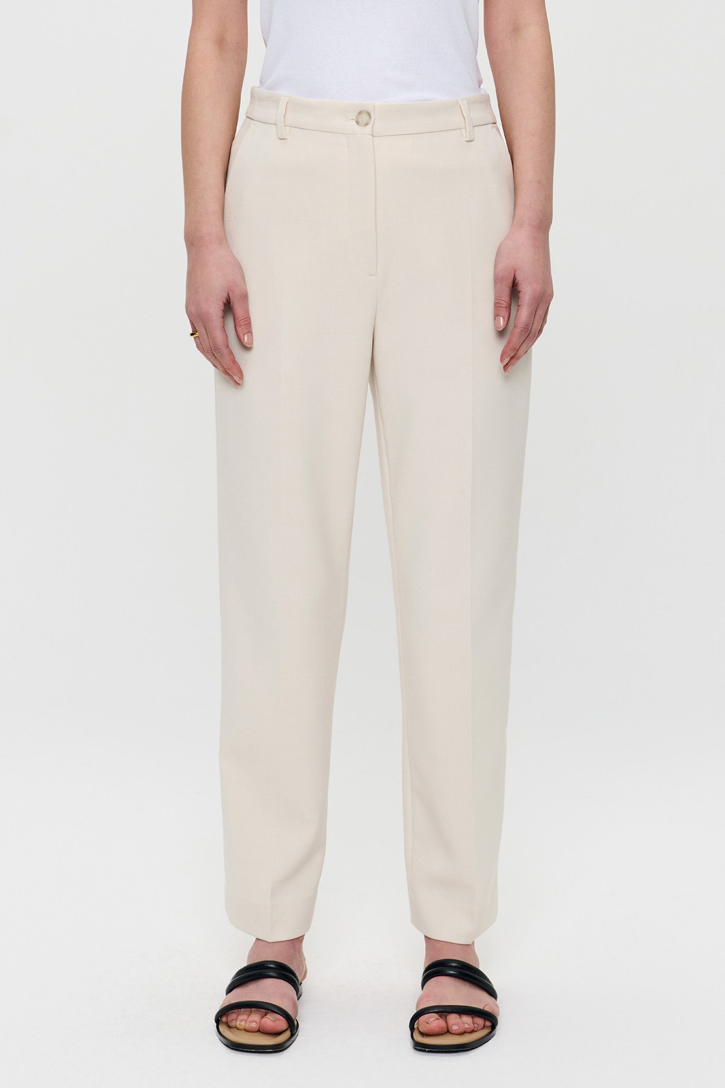 CROPPED CLASSIC PANTS CREAM 1