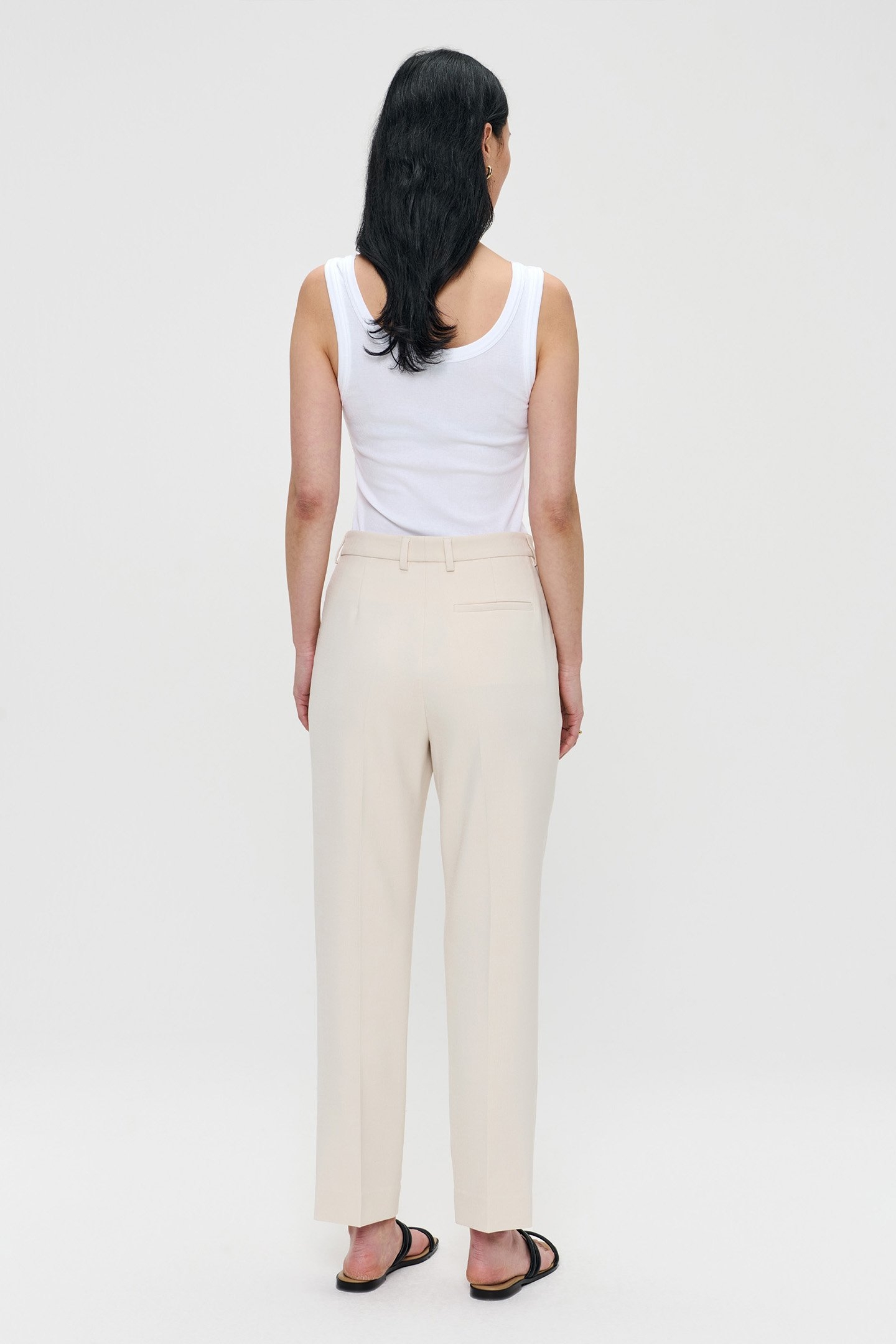 CROPPED CLASSIC PANTS CREAM 4