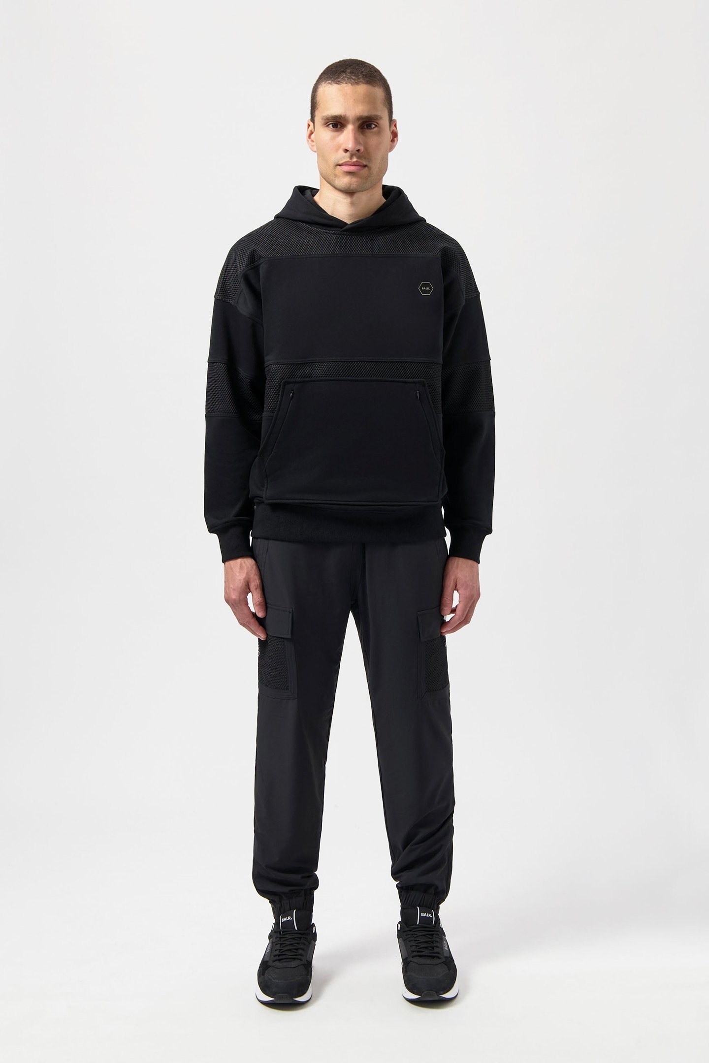 HEXLINE BOX FIT HOODIE JET BLACK 4