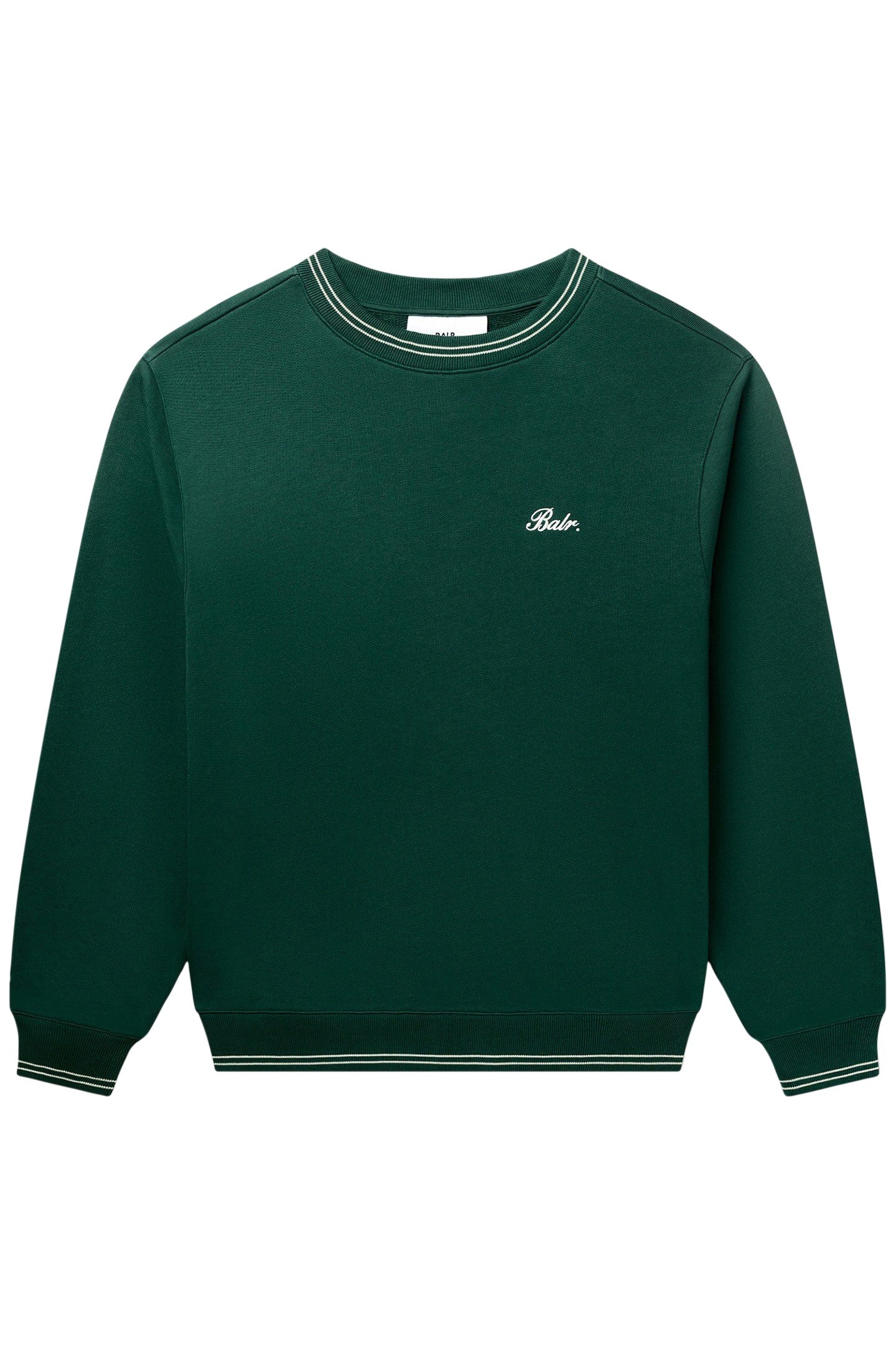 TAPE STRIPED CREWNECK BOTANICAL GREEN 4