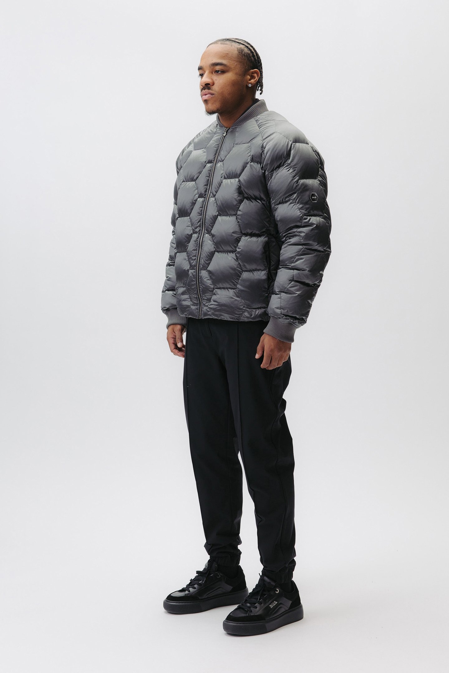 CHRIS QUILTED JACKET DARK CHROME 5