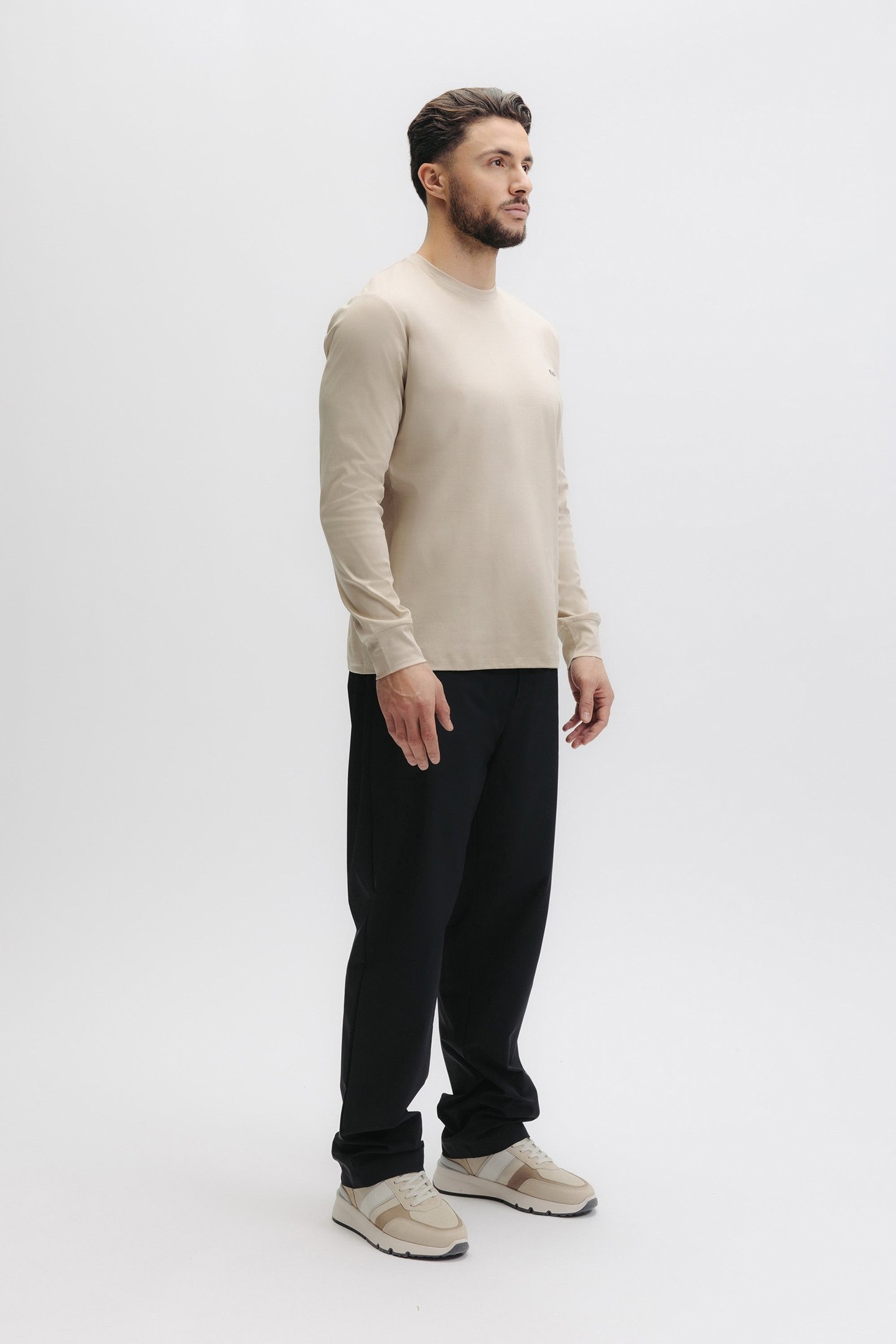 QXI SLIM L/S T-SHIRT FEATHER BEIGE 5