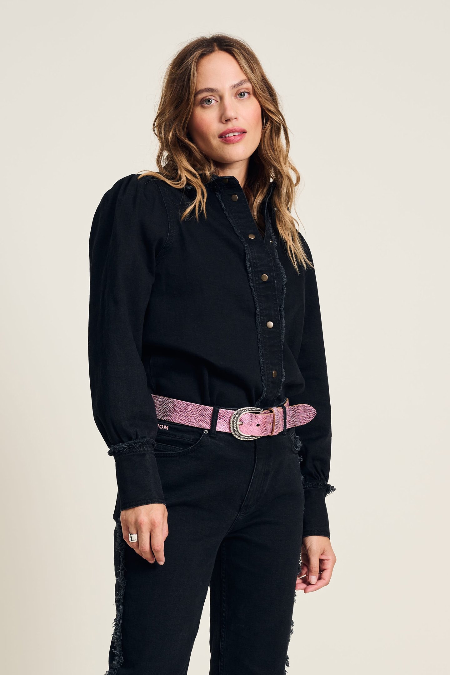 BLOUSE - DENIM WASHED BLACK 5