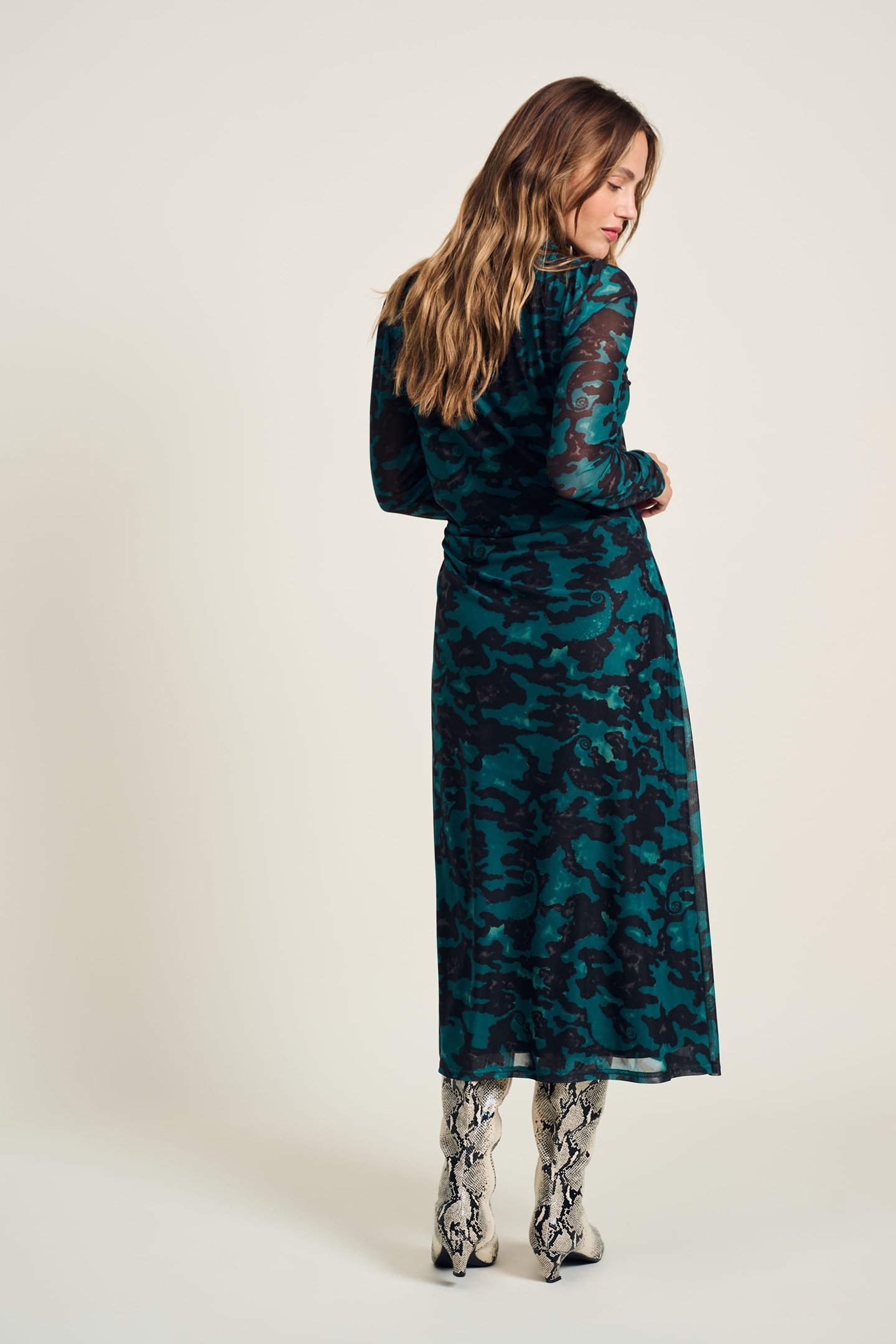 DRESS - CAMO TEAL GREEN MESH 2