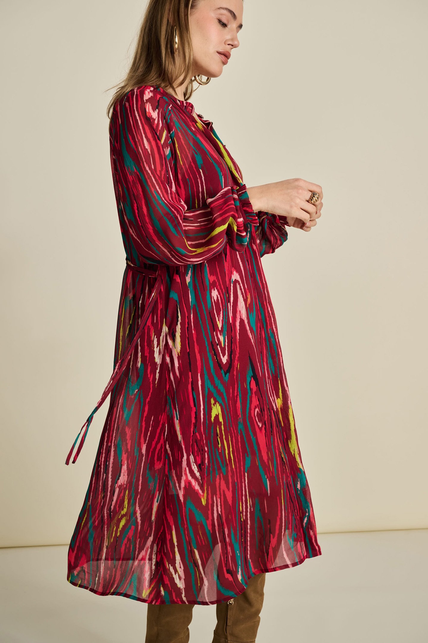 DRESS - WOODY BURGUNDY RED 5