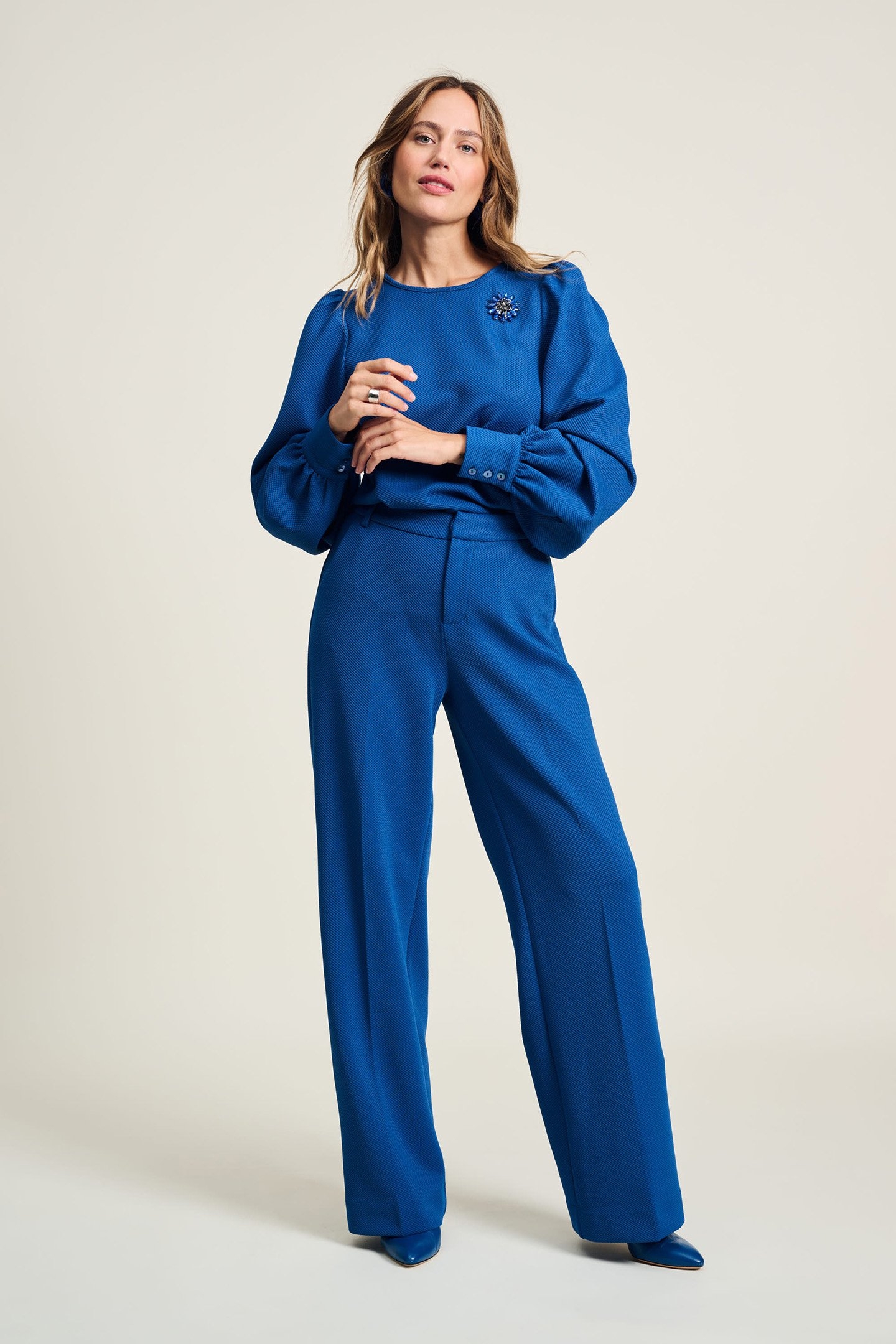 PANTS - WIDE LEG MID BLUE 5