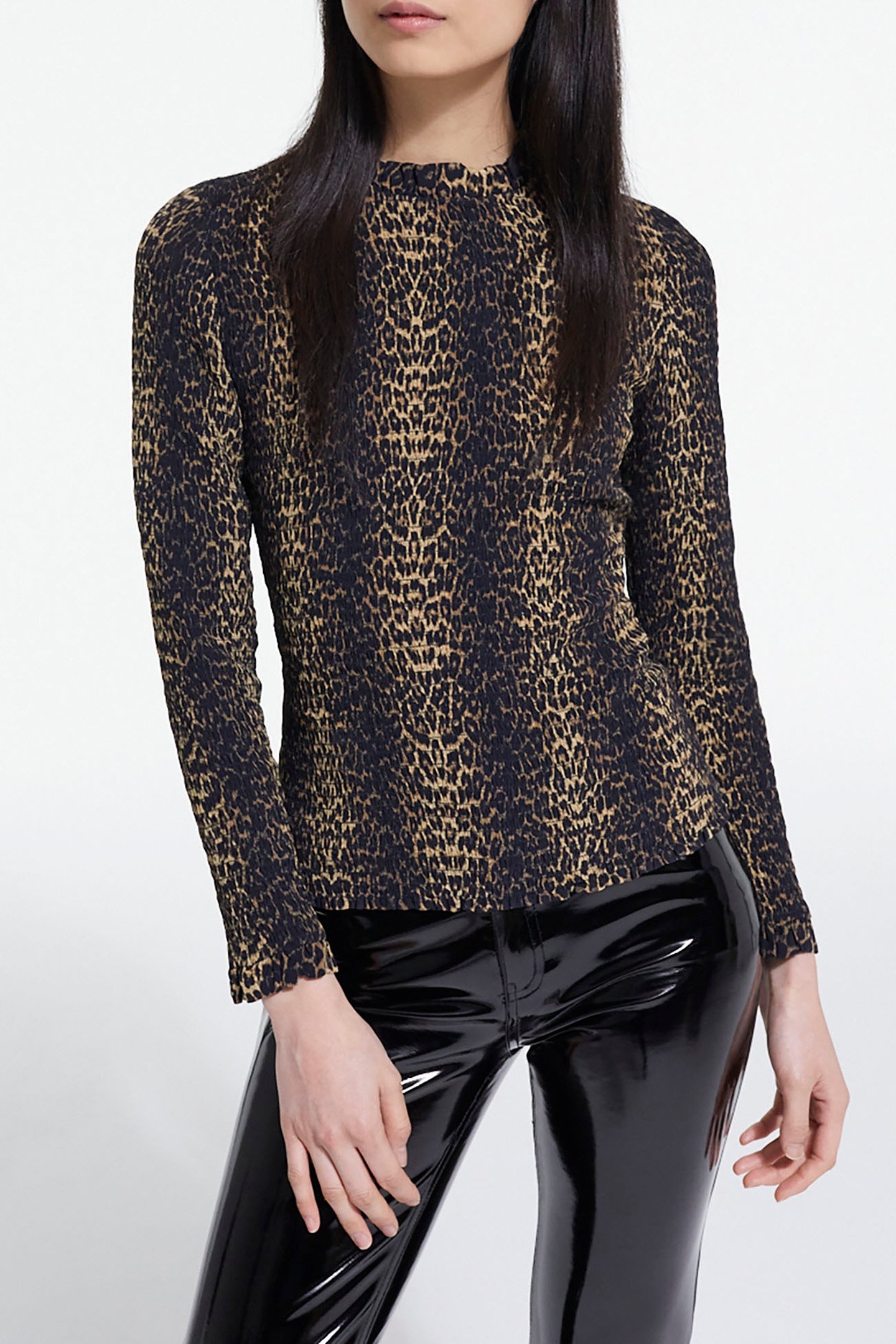 TOP MANCHES LONGUES SMOCK STRIPY LEOPARD 1