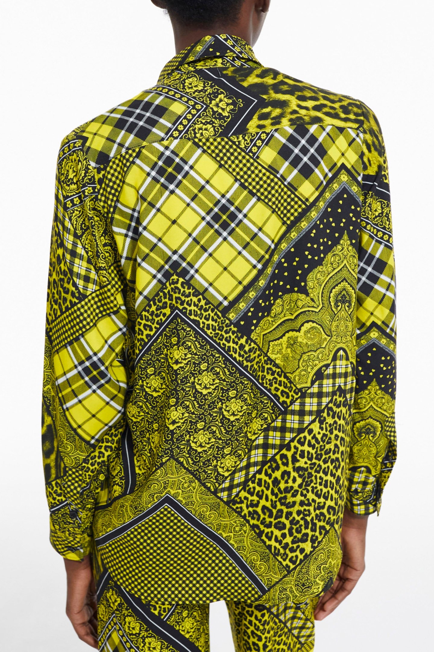 SHIRT WITH BUTTON PLACKET DETAIL BLACK/YELLOW 2