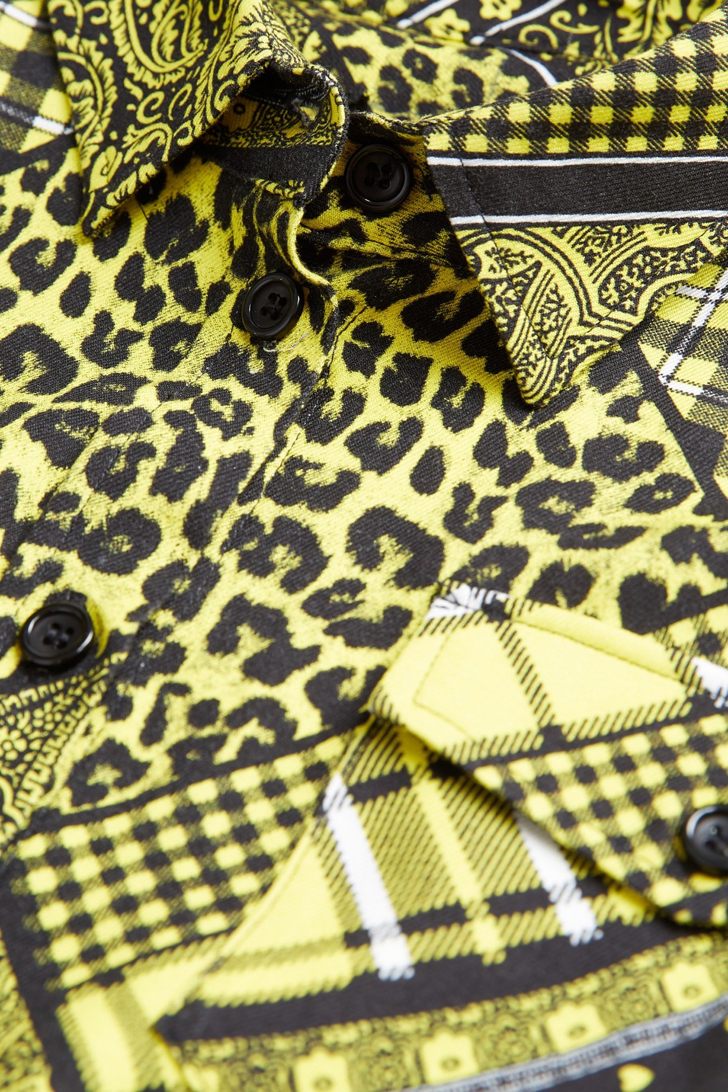 SHIRT WITH BUTTON PLACKET DETAIL BLACK/YELLOW 7