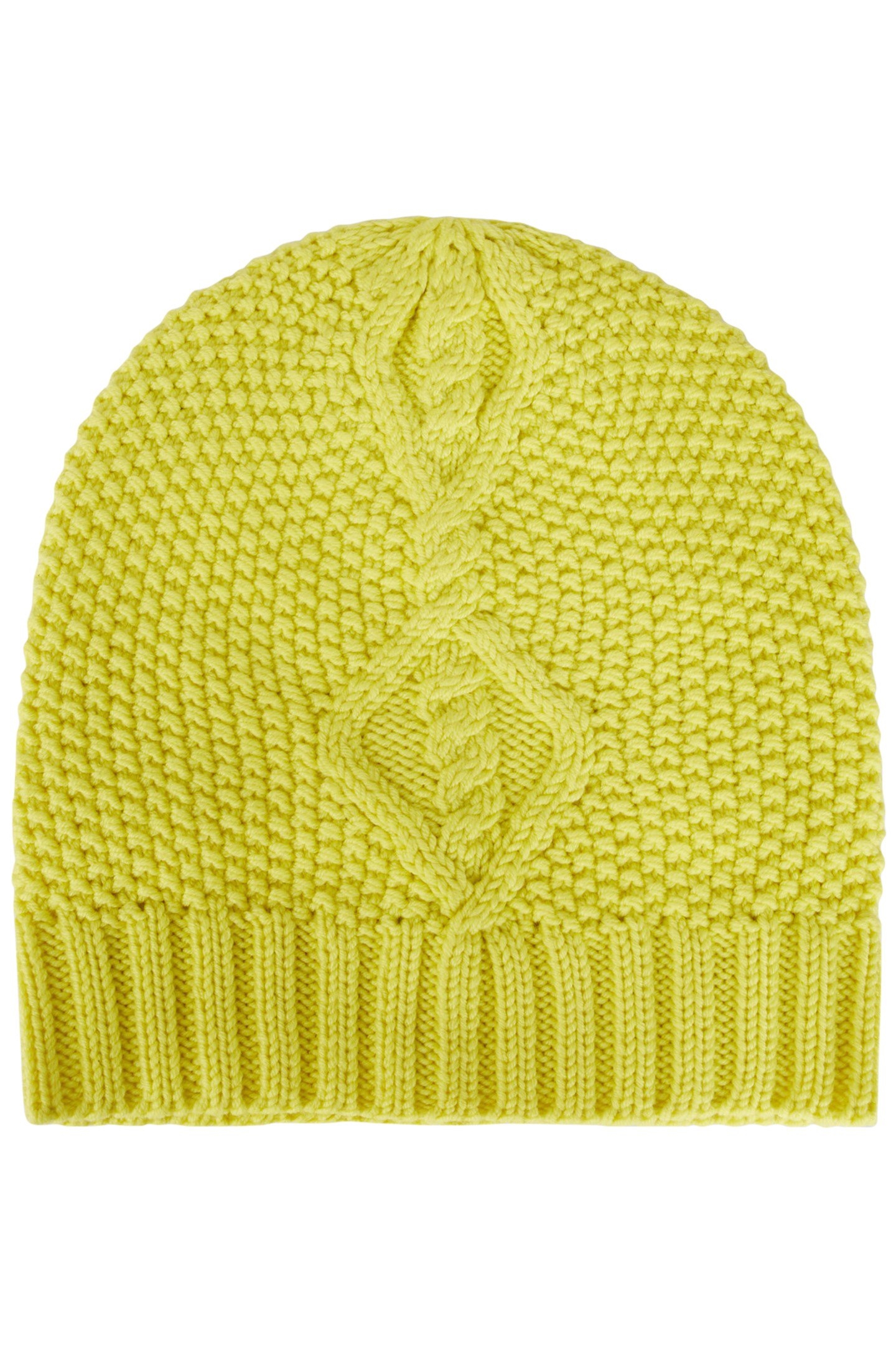 CABLE WOOL HAT YELLOW 1