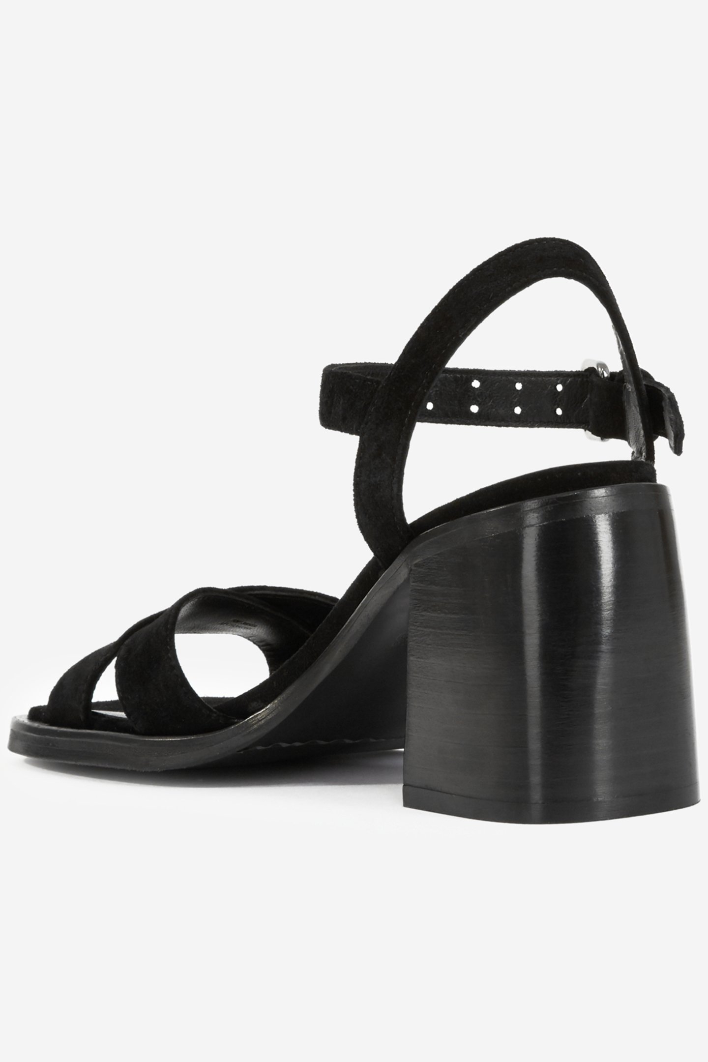 HIGH-HEEL LEATHER SANDALS BLACK 2