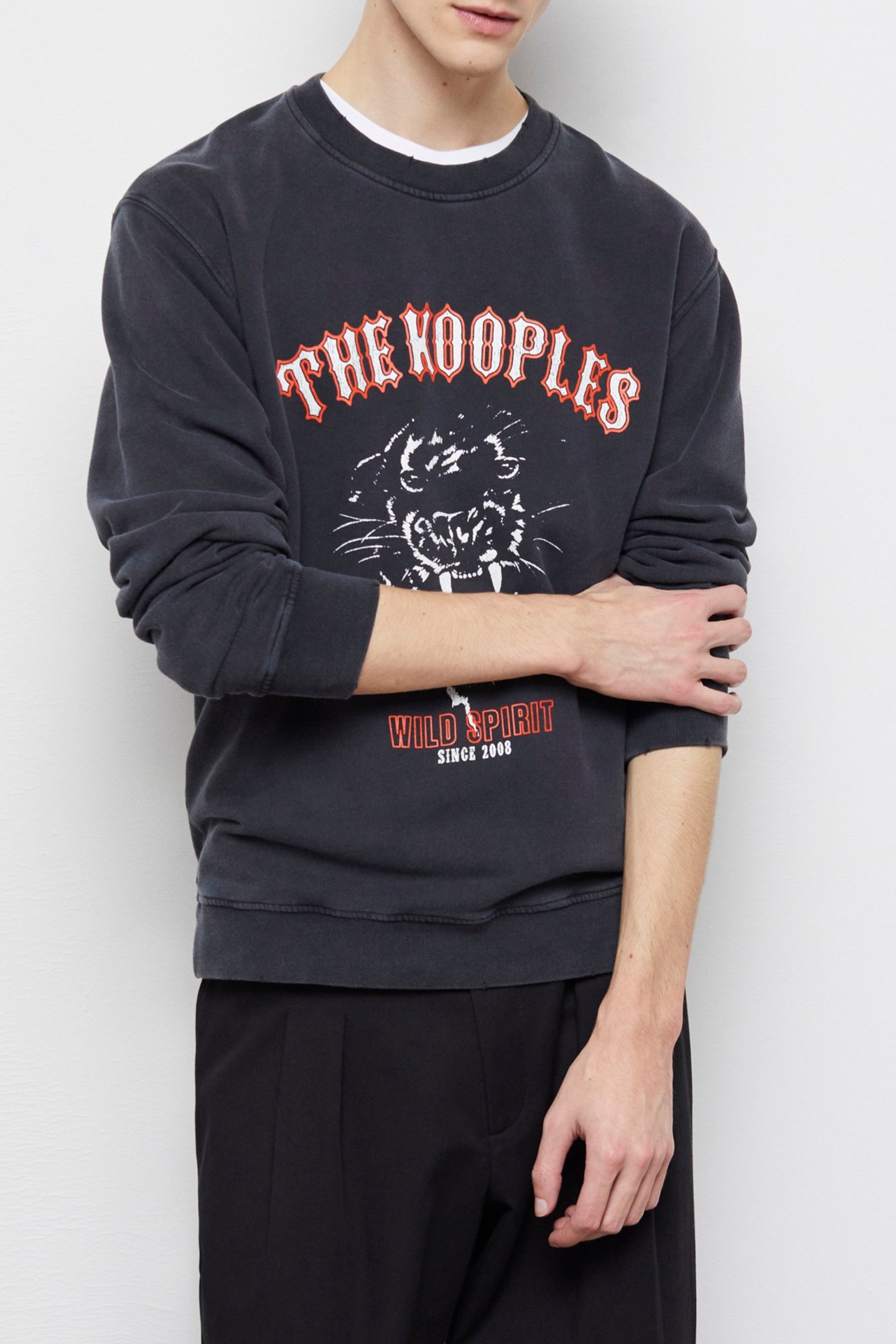 SWEAT WILD SPIRIT PANTHERE BLACK WASHED 1