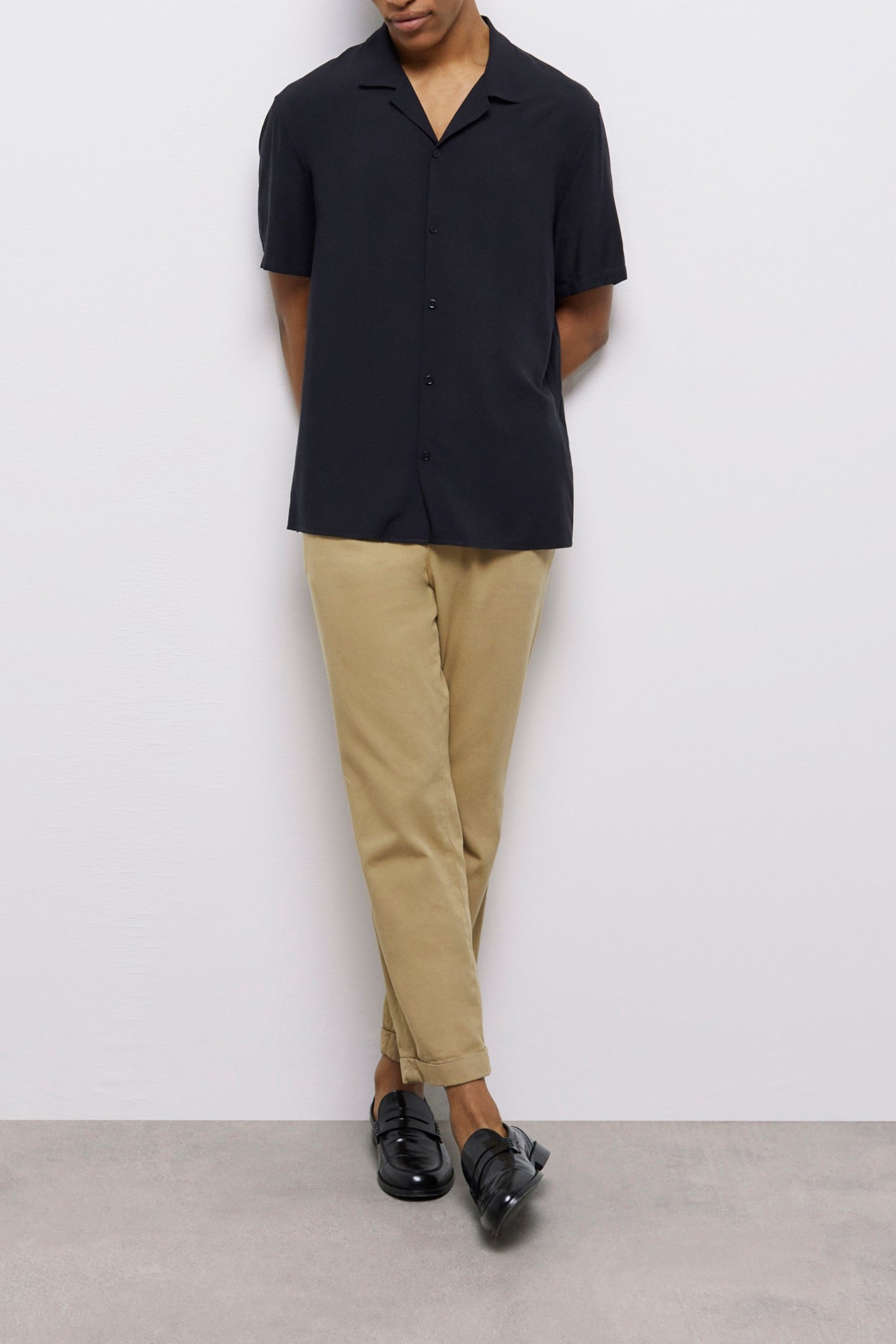 STRAIGHT PANTS WITH SEMI-ELASTICATED WAISTBAND BEIGE 4