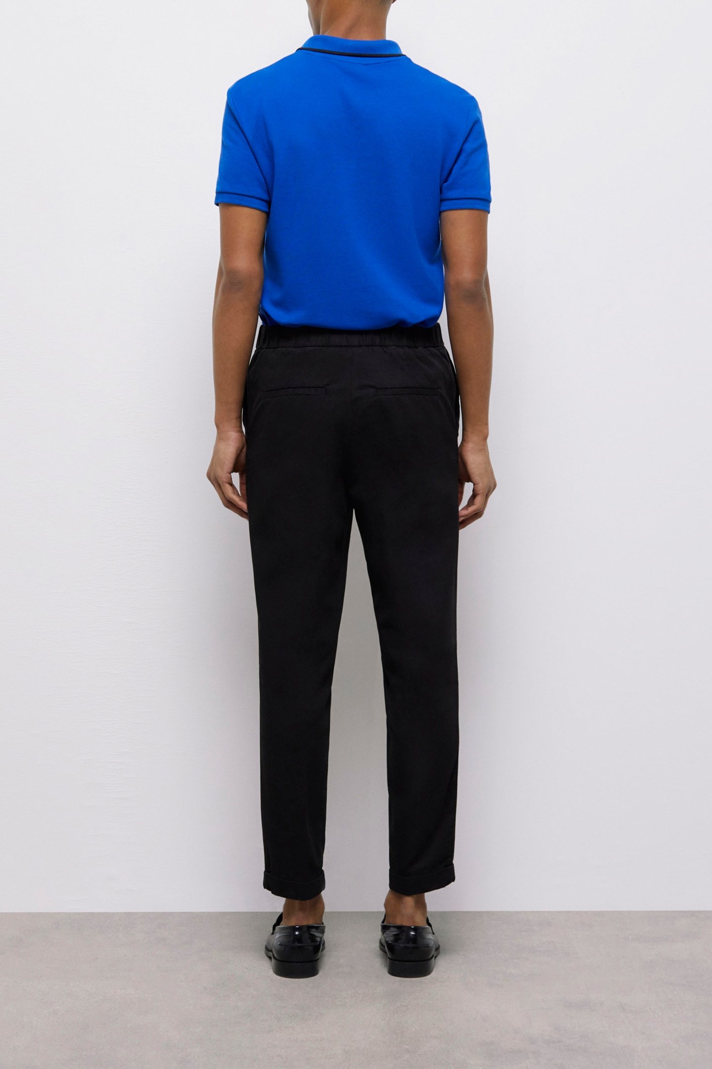 STRAIGHT PANTS WITH SEMI-ELASTICATED WAISTBAND BLACK 2