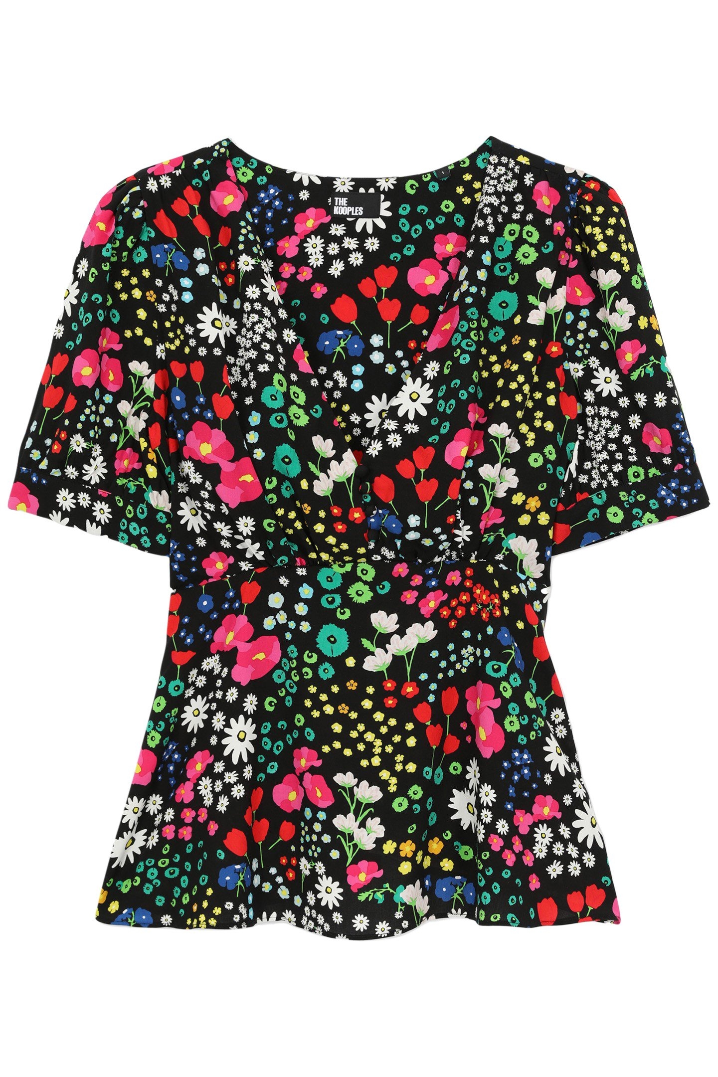 SHORT SLEEVE V-NECK TOP MULTICOLOR 4