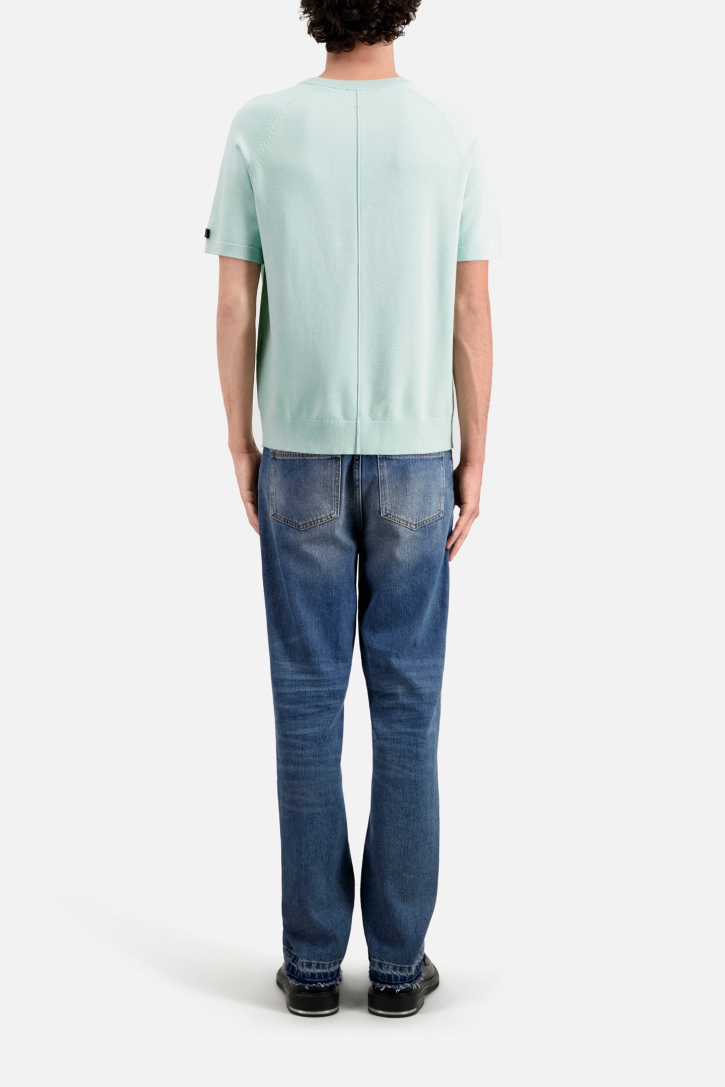 SHORT-SLEEVED SWEATER WITH TUNISIAN COLLAR OCEAN 3