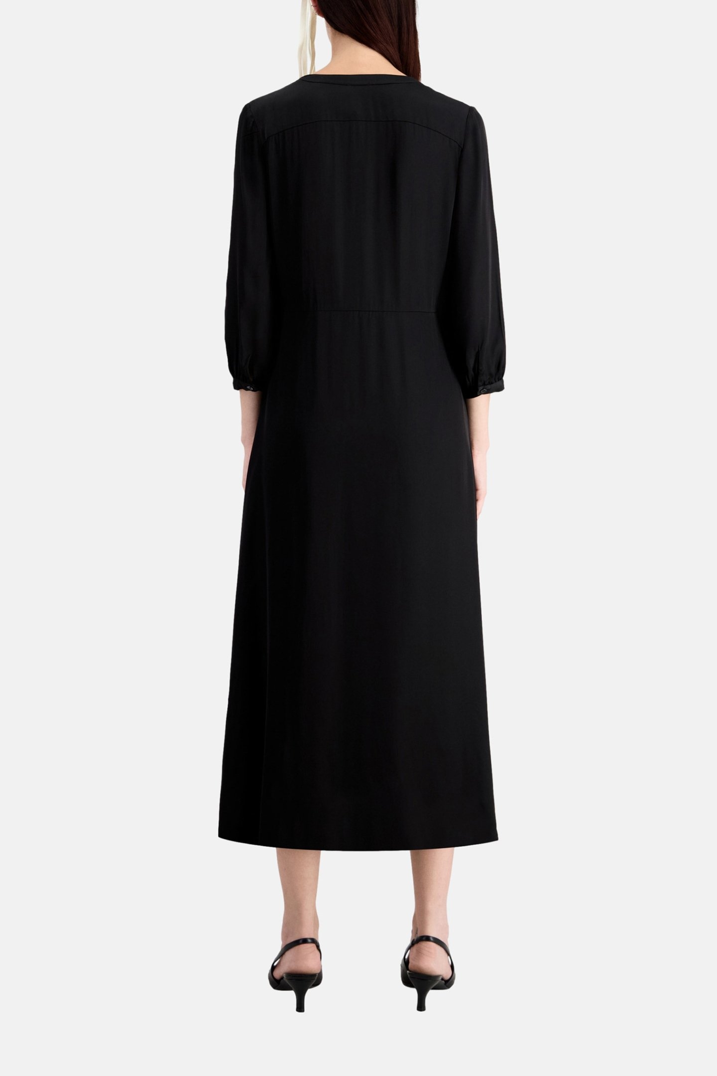 LONG PLEATED DRESS BLACK 2