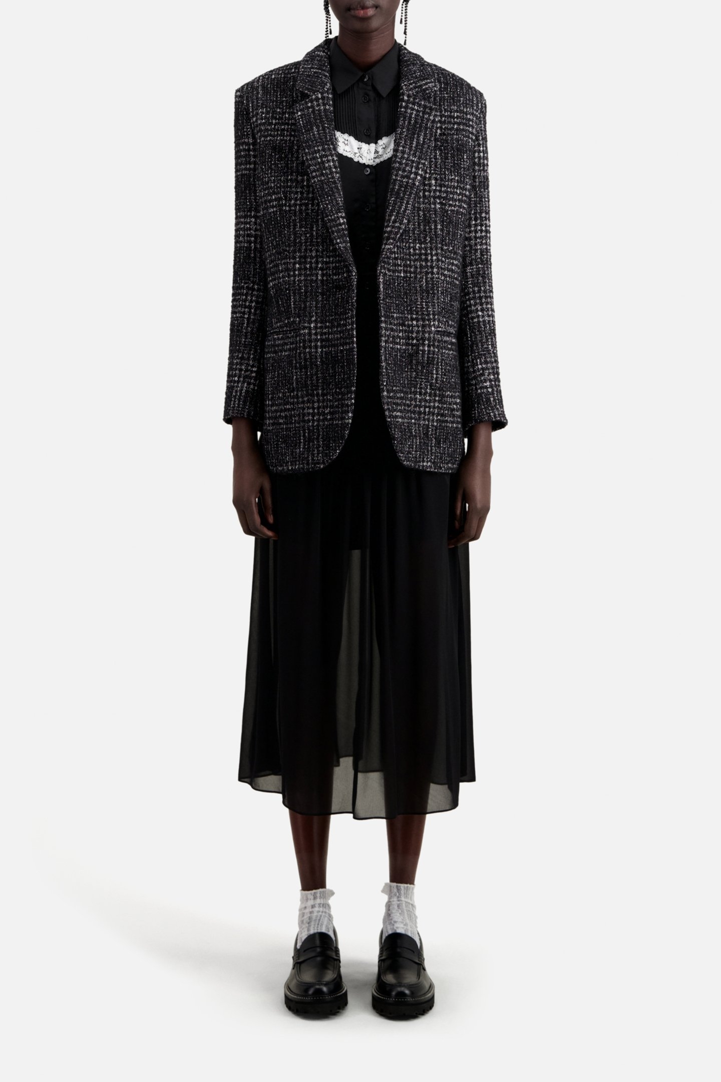 SUIT JACKET ONLY BLACK WHITE 2