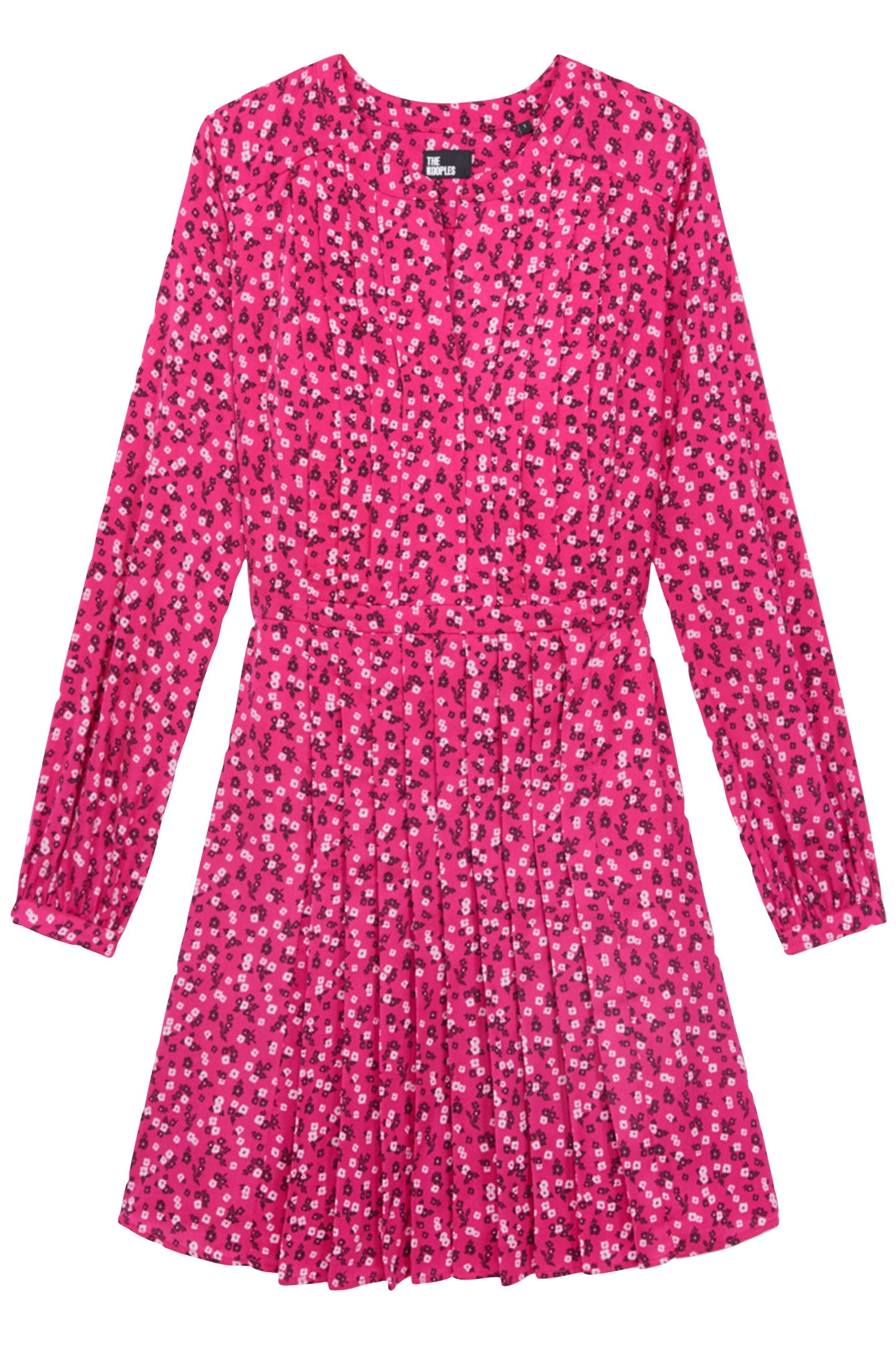 SHORT DRESS WITH PLEATED DETAIL PINK BLACK 4