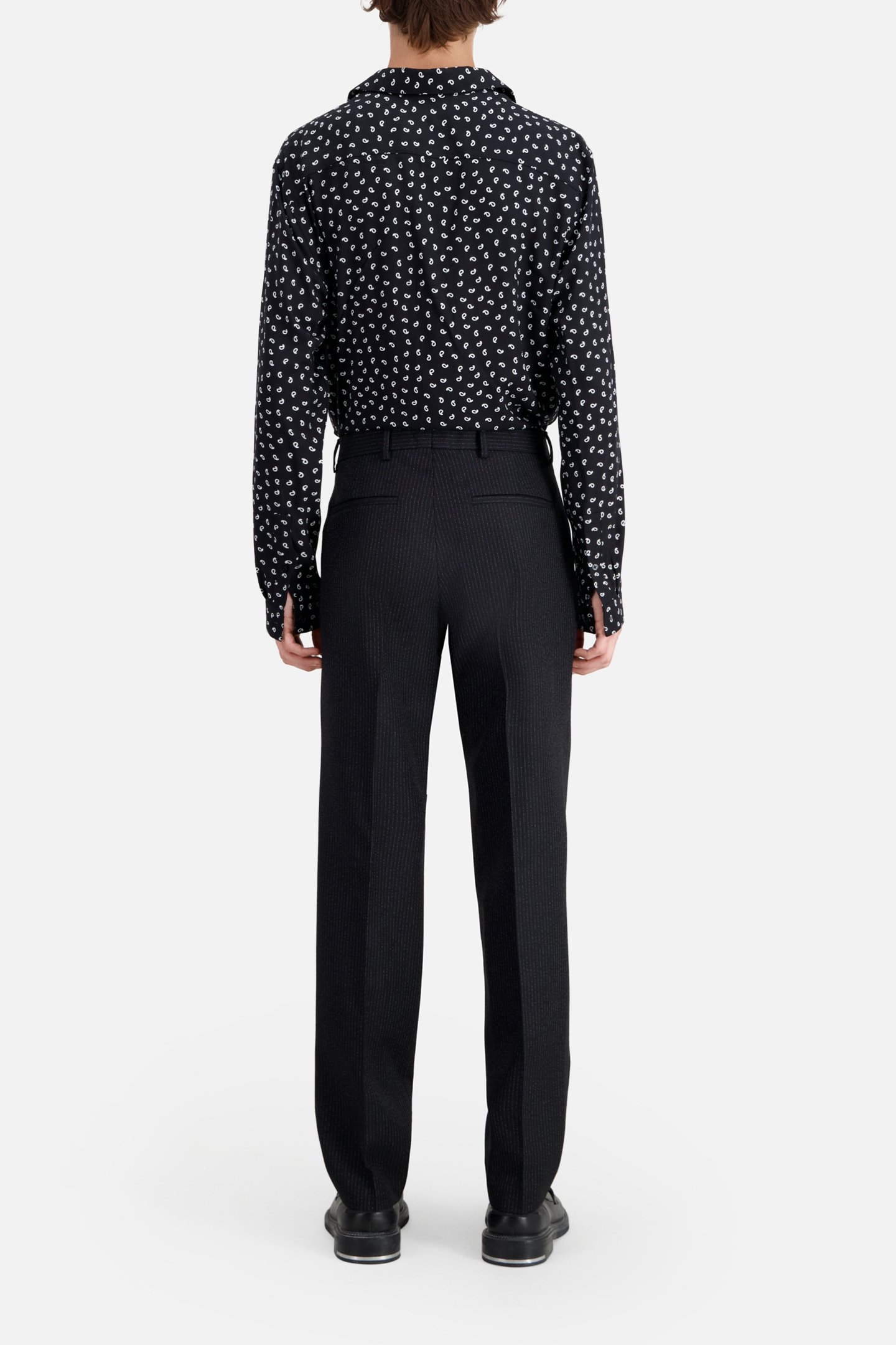 STRAIGHT SUIT TROUSERS BLACK-ECRU 2