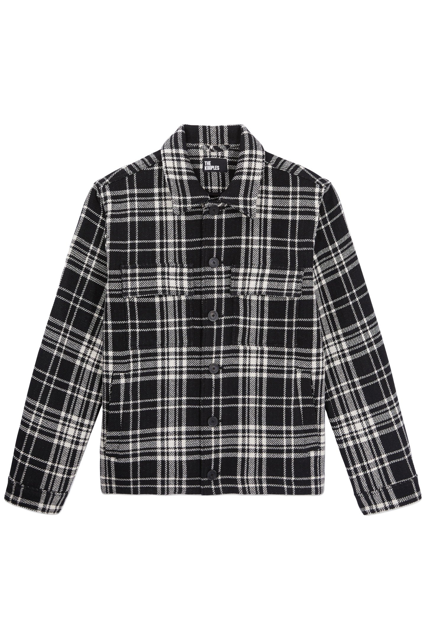UNLINED OVERSHIRT JACKET BLACK WHITE 2