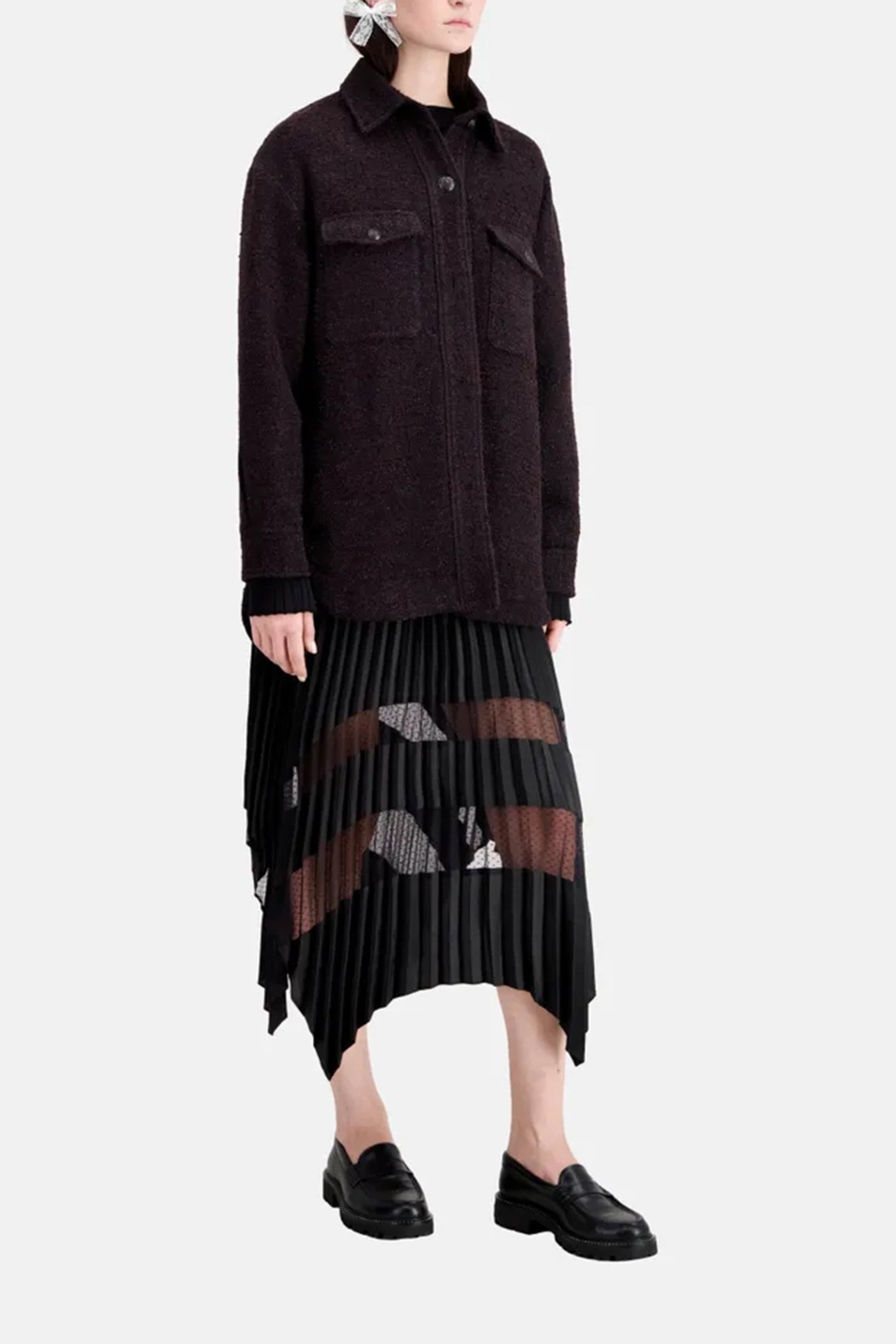 TWEED OVERSHIRT JACKET BURGUNDY 3