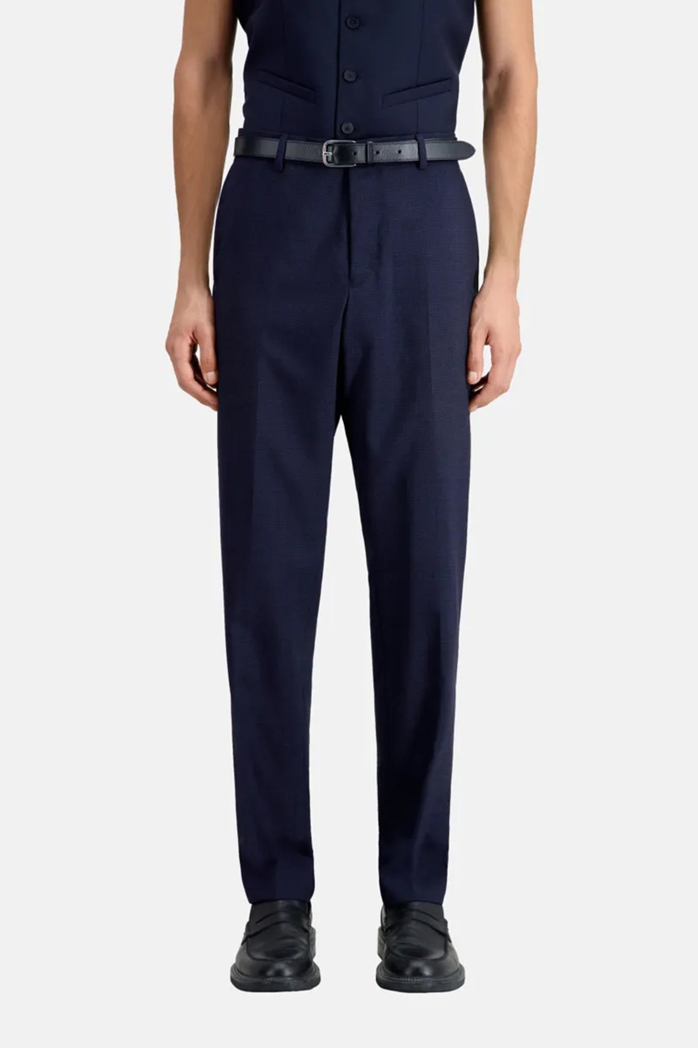 FITTED PLAID SUIT TROUSERS NAVY/BLACK 1