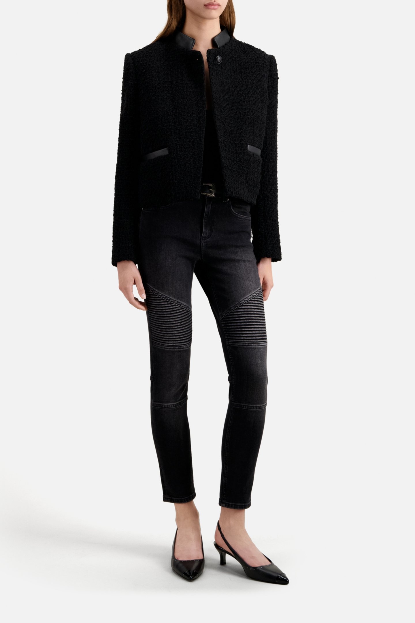 SHORT JACKET WITH OFFICE COLLAR BLACK 2