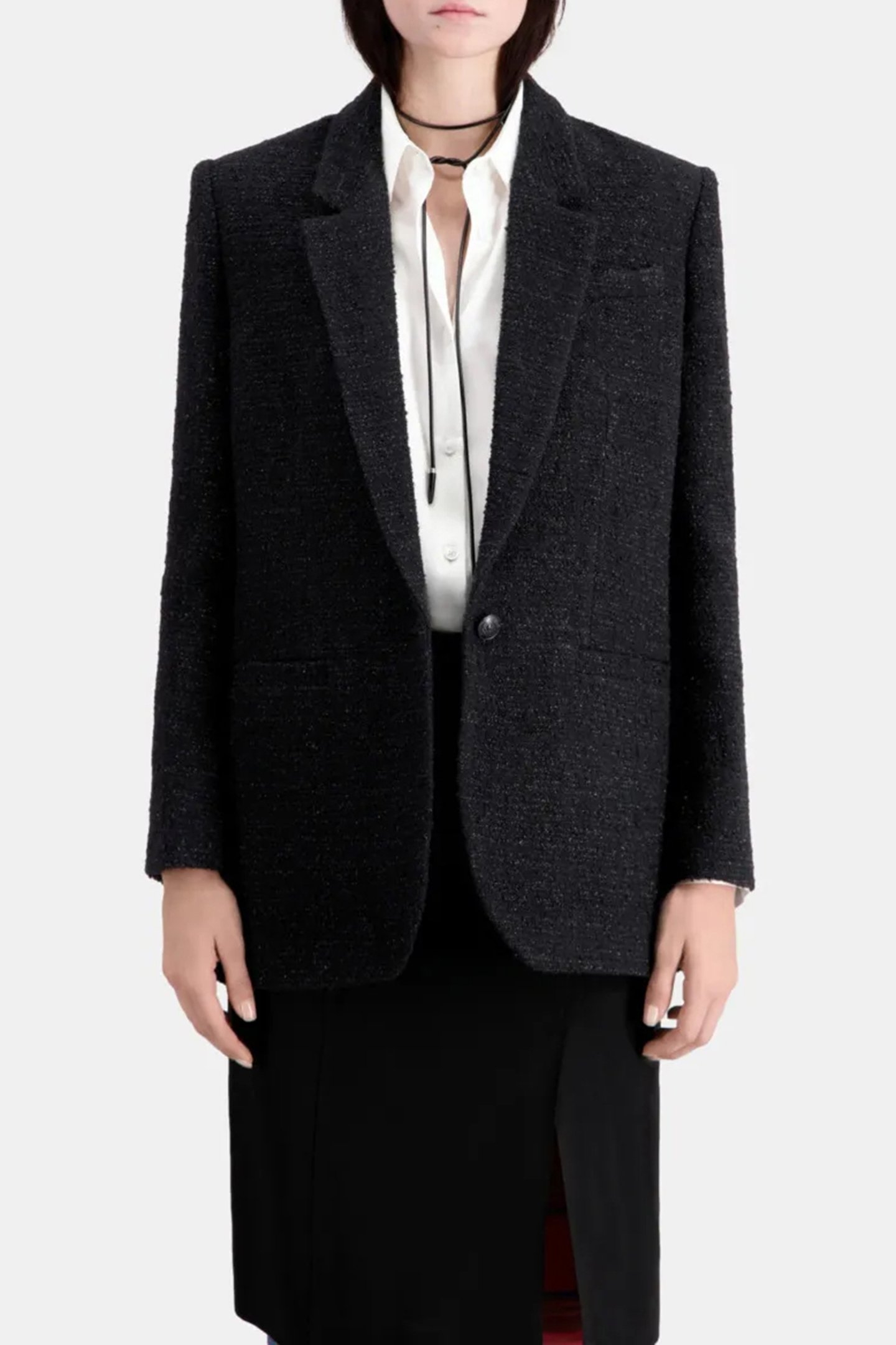 LARGE TWEED BRILLANT VESTE BLACK 1