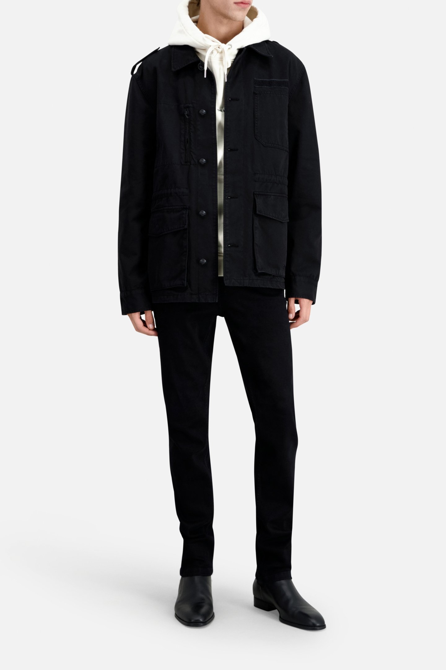 BLACK COTTON JACKET BLACK 5