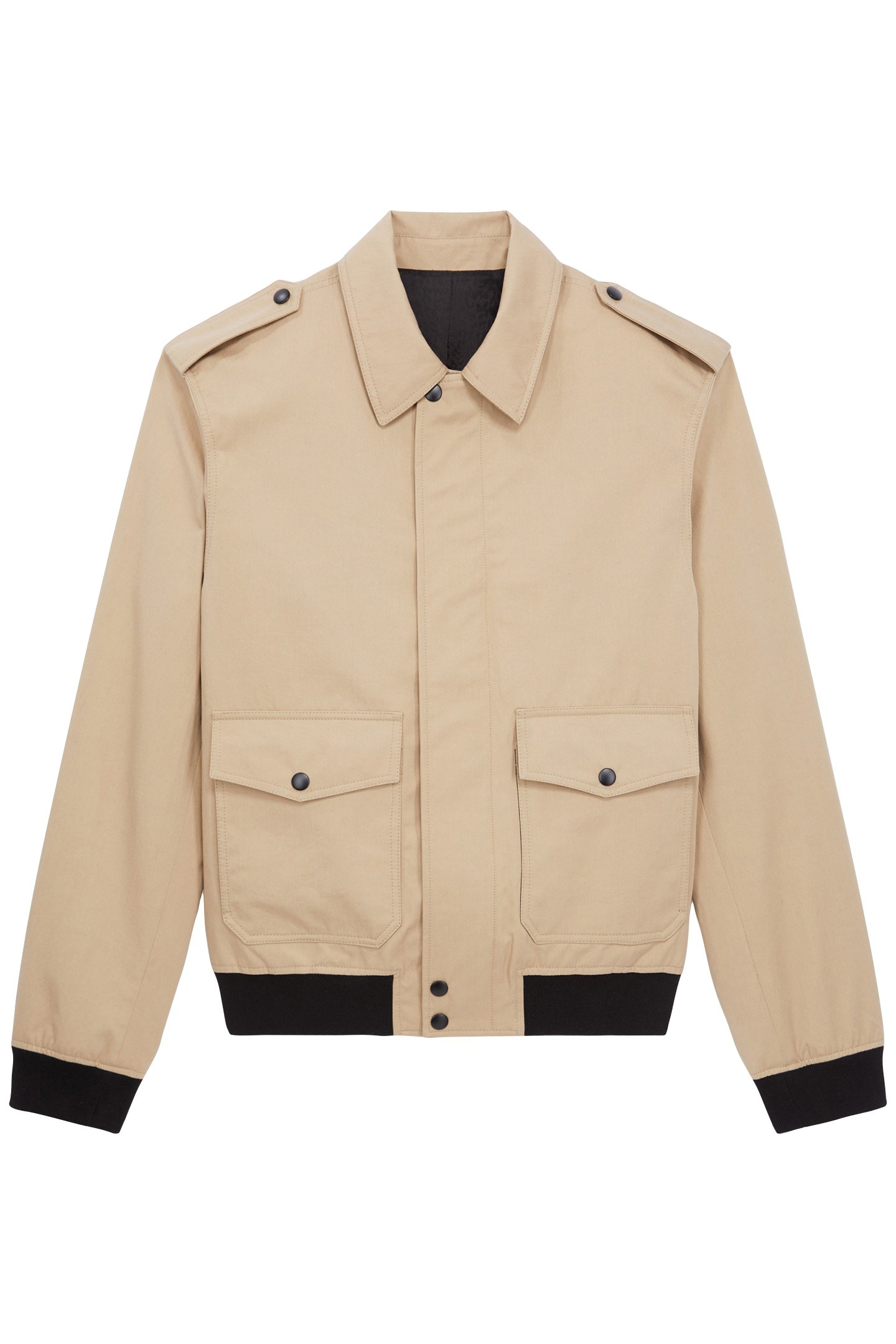 JACKET WITH COLLAR AND FRONT PATCH POCKETS BEIGE 4